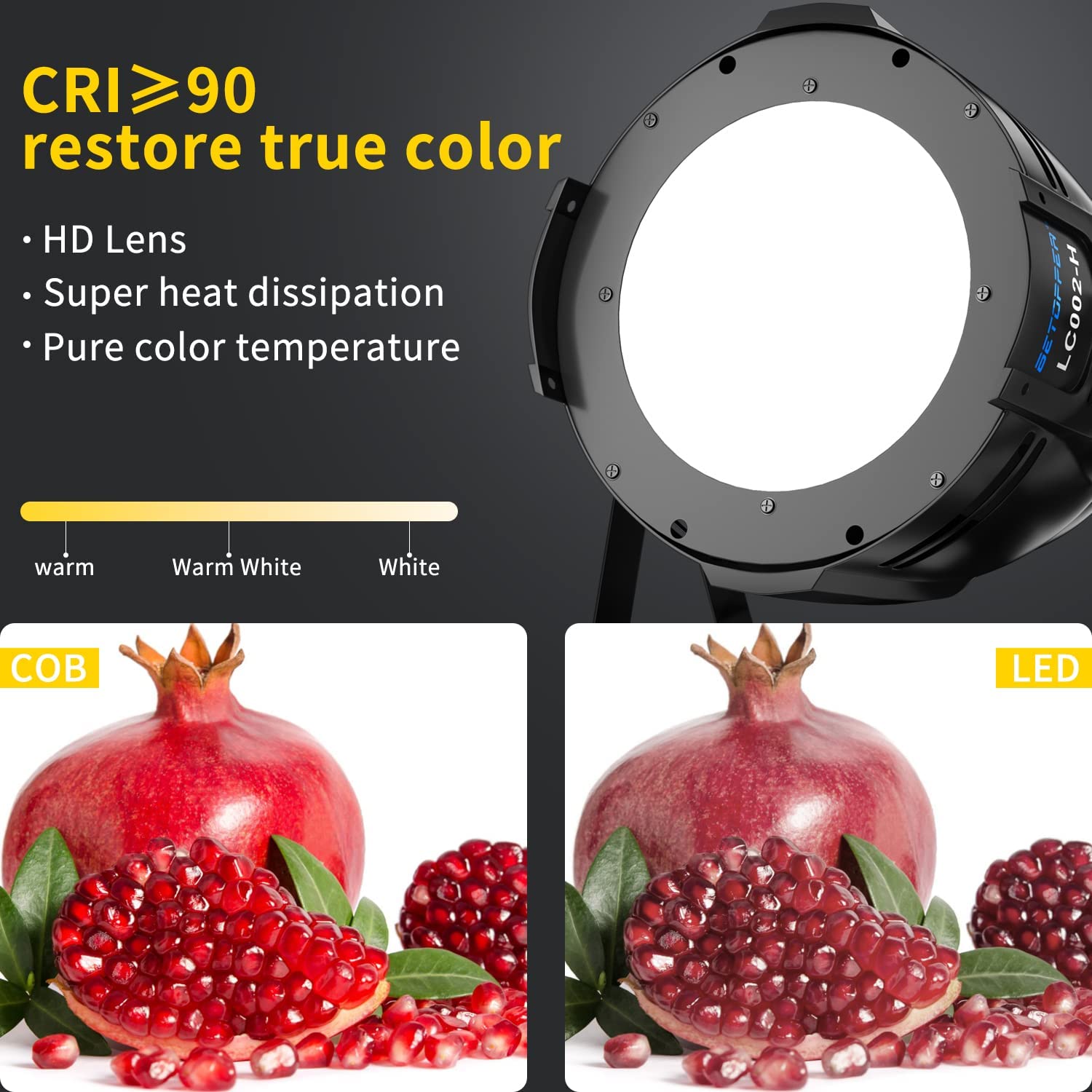 Betopper Stage Lights, 200W Cob Led Stage Spotlights, Warm & Cold White Led Par Light, Dmx/Master-Slave Lights, Spotlight/Fresne