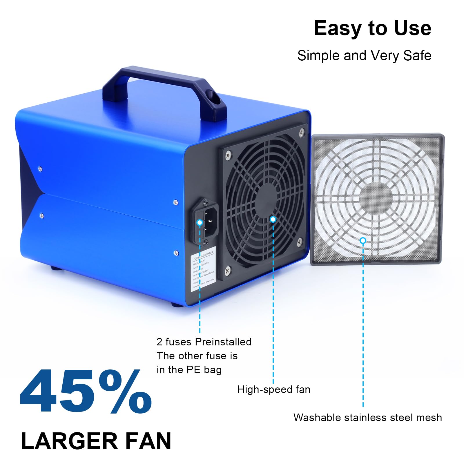 Onamor Ozone Generator 40,000Mg/H   Ozone Machine For Home, Smoke, Car, And Pet Room. (Suitable For Area Of 7,000 Square Feet)