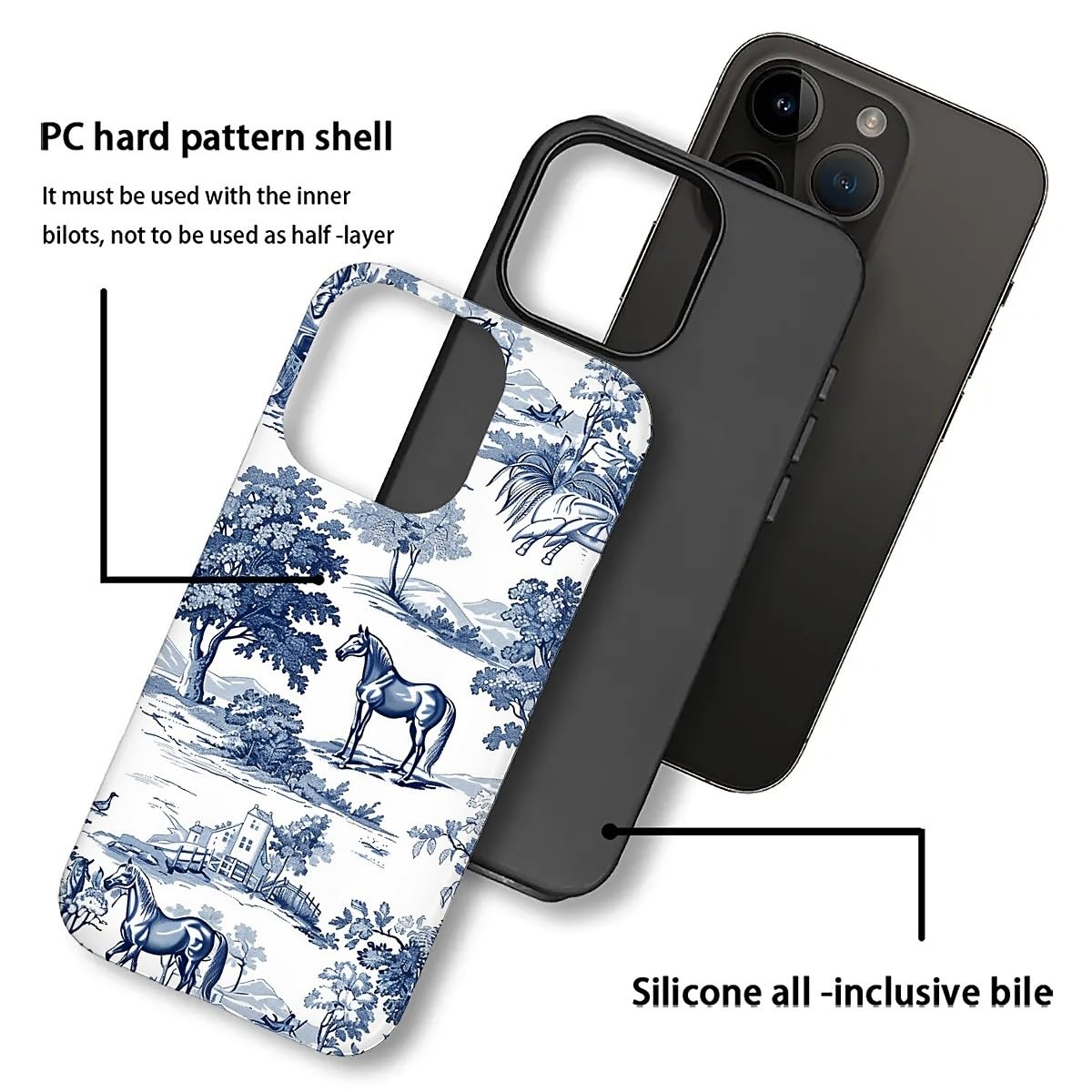 Ilikediy For Iphone 16 Pro Max Case,Hh2 Wild Desert Horse Manor Hybrid 2 Layer Hard Shell Silicone Protective Pattern Design Cas