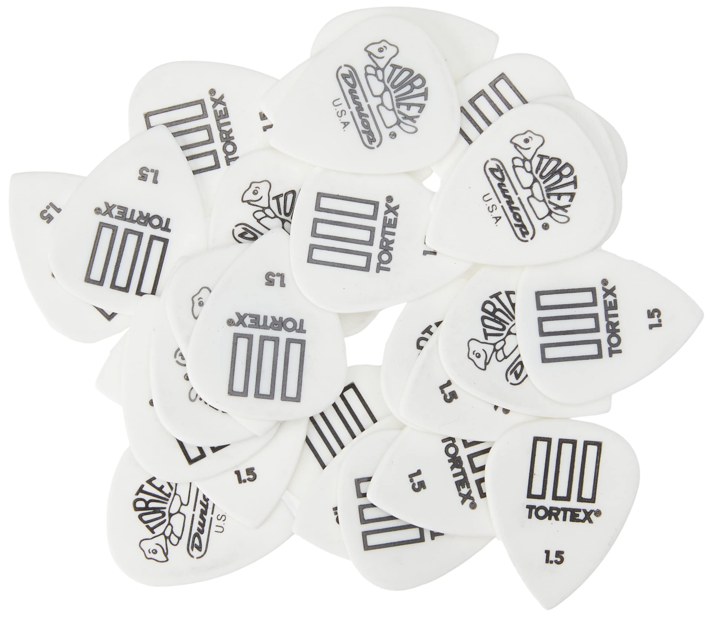Dunlop 462R1.5 Tortexギ Tiii, White, 1.5Mm, 72/Bag