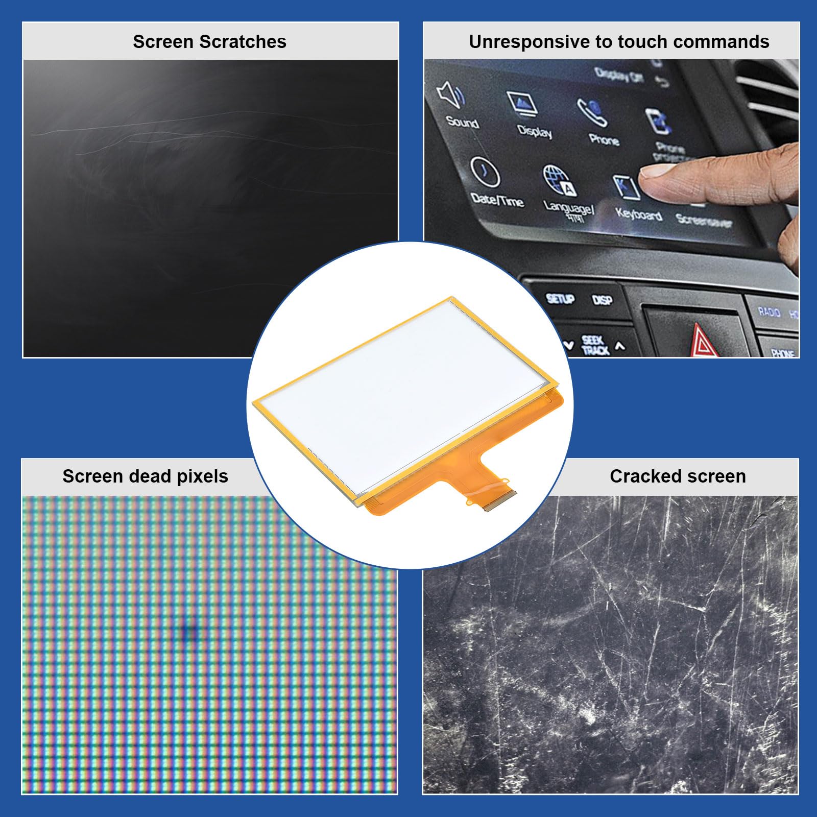 8'' Touch Screen Digitizer Compatible With Chevy Silverado Suburban Tahoe Colorado Gmc Canyon Sierra Yukon 2015 2016 2017 2018 R