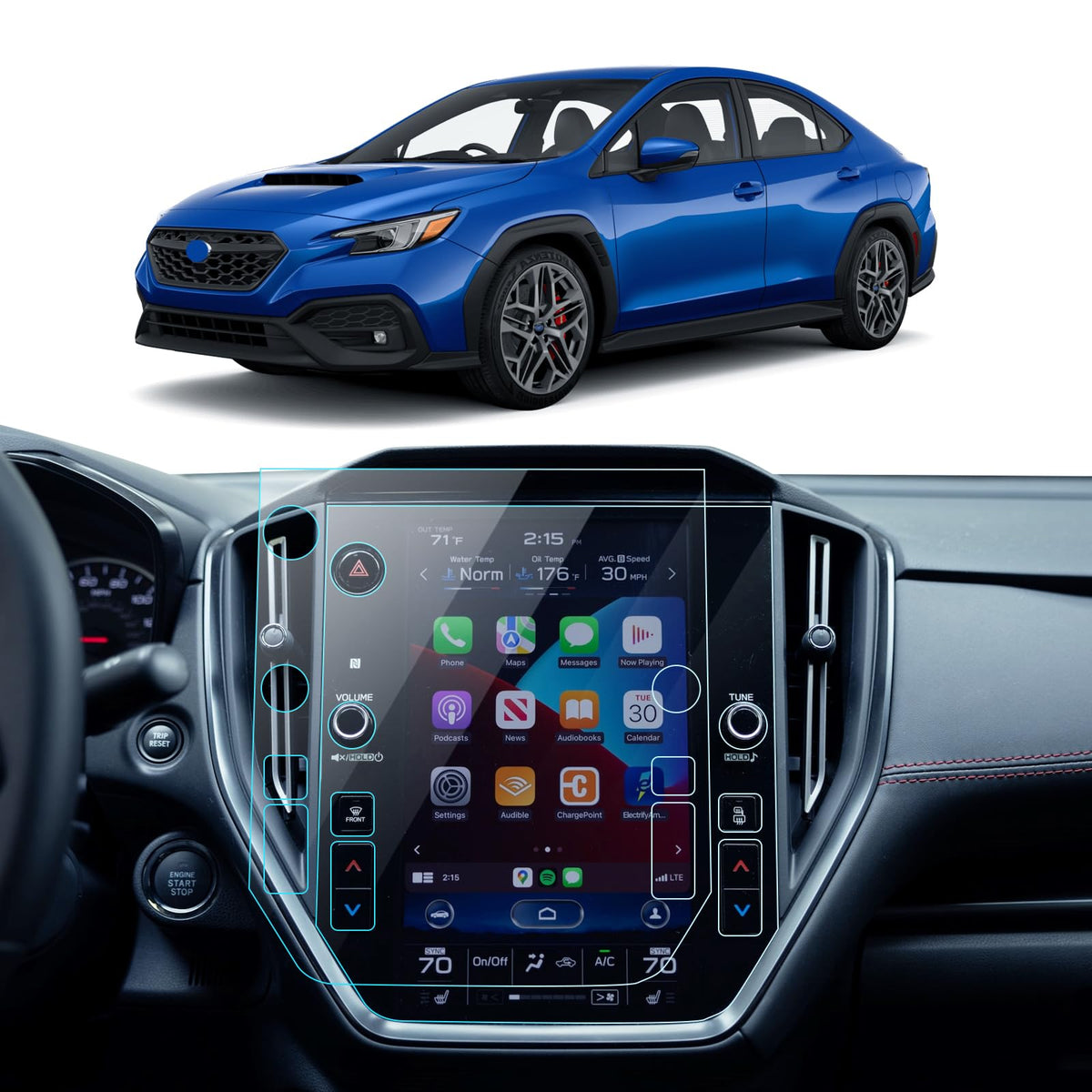Lantu 2Pcs Ascent Screen Protector For 2023 2024 Subaru Ascent Accessories Center Control Touchscreen Car Navigation Protector F