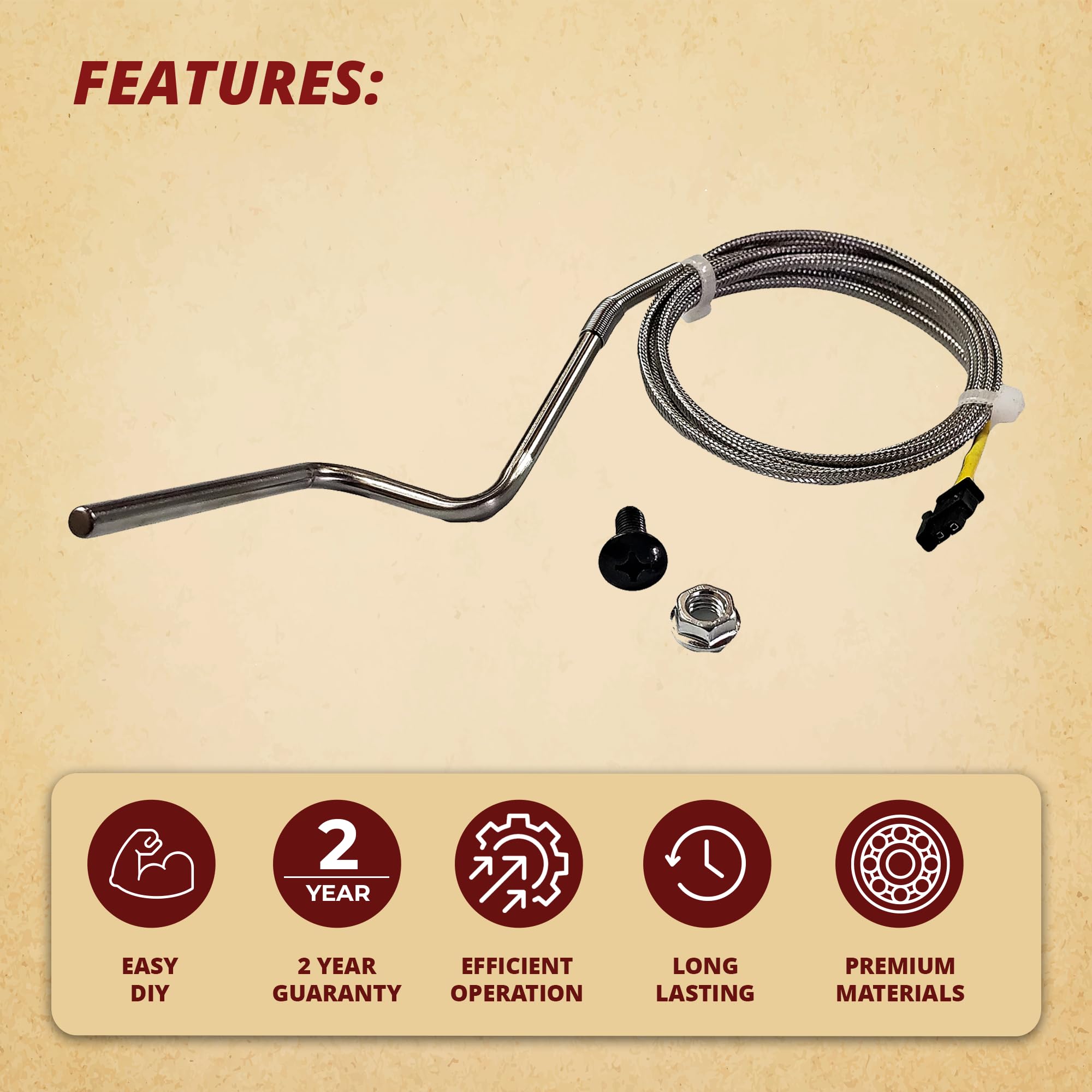 Quadrafire Thermocouple K For The Mt Vernon Ae Freestanding & Insert, Edge 60, Heatilator Pointe Pt60   Replaces Srv7000 334 Srv