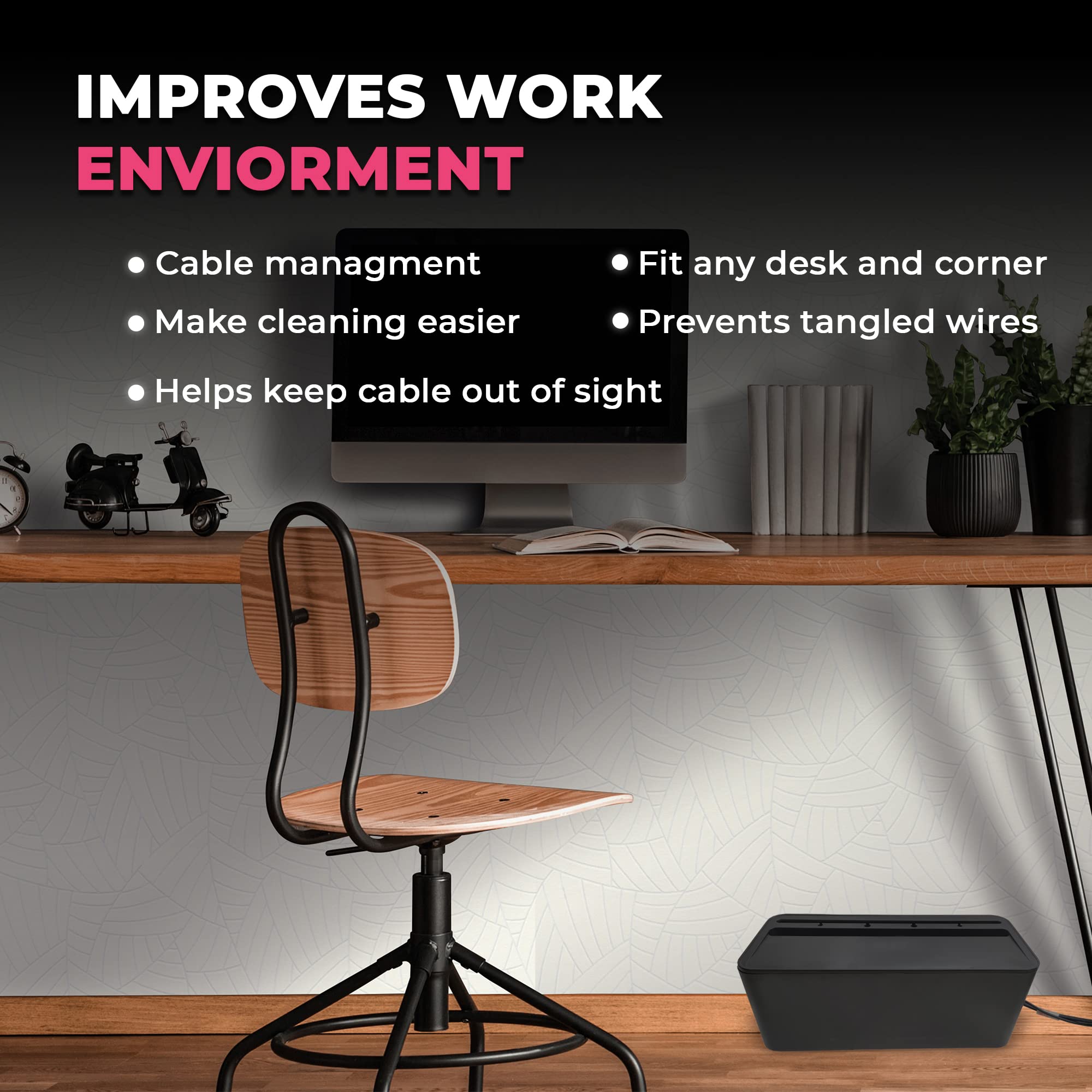 Cable Management Box Cord Organizer   The Cable Storage Box Can Manage Hide Plugs Wires Power Strips Usb Hub Router Tv Computer