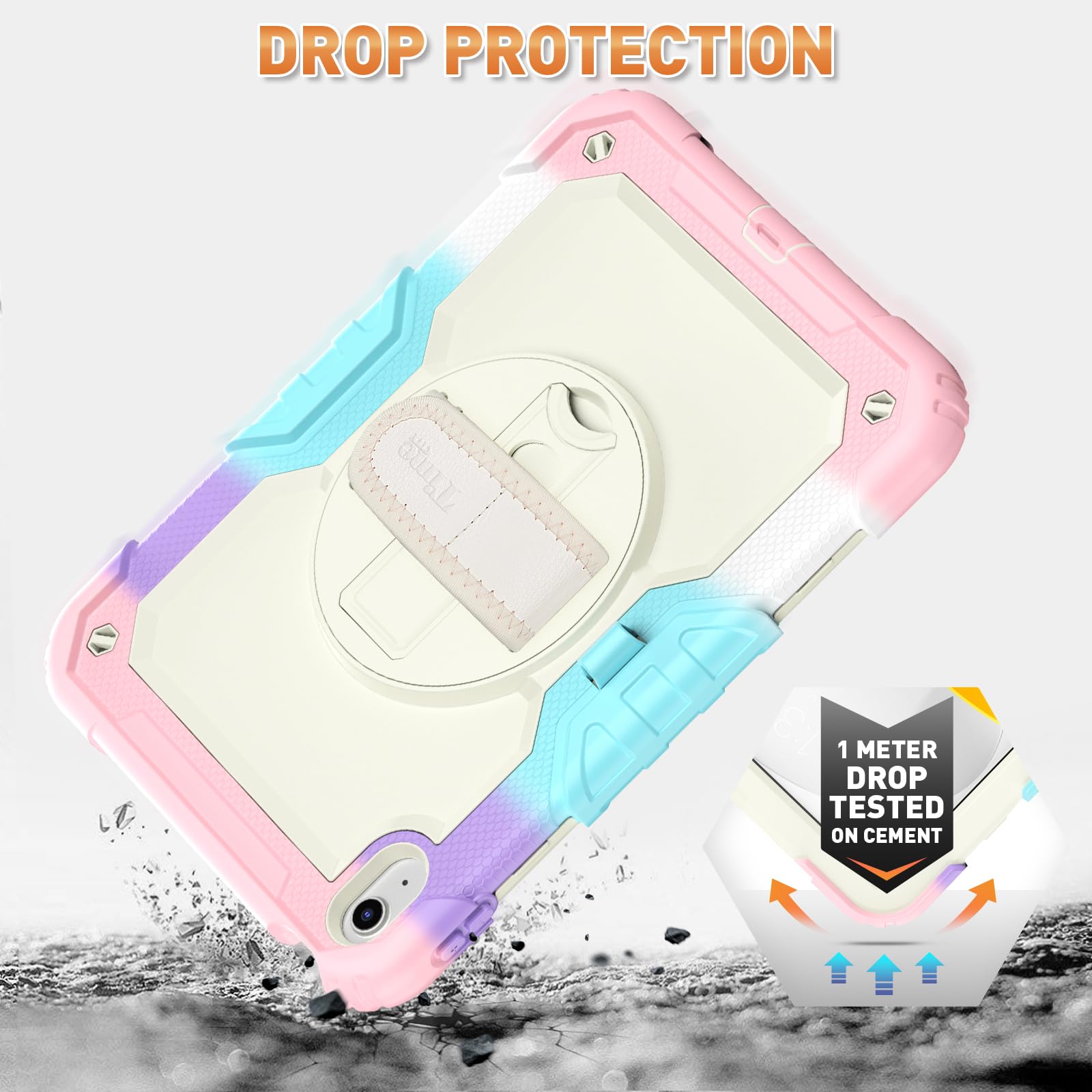 Timecity For Ipad 10Th Generation Case, For Ipad 10.9 Case 2022 2023: With Strong Protection, Screen Protector, 360 Rotating Sta