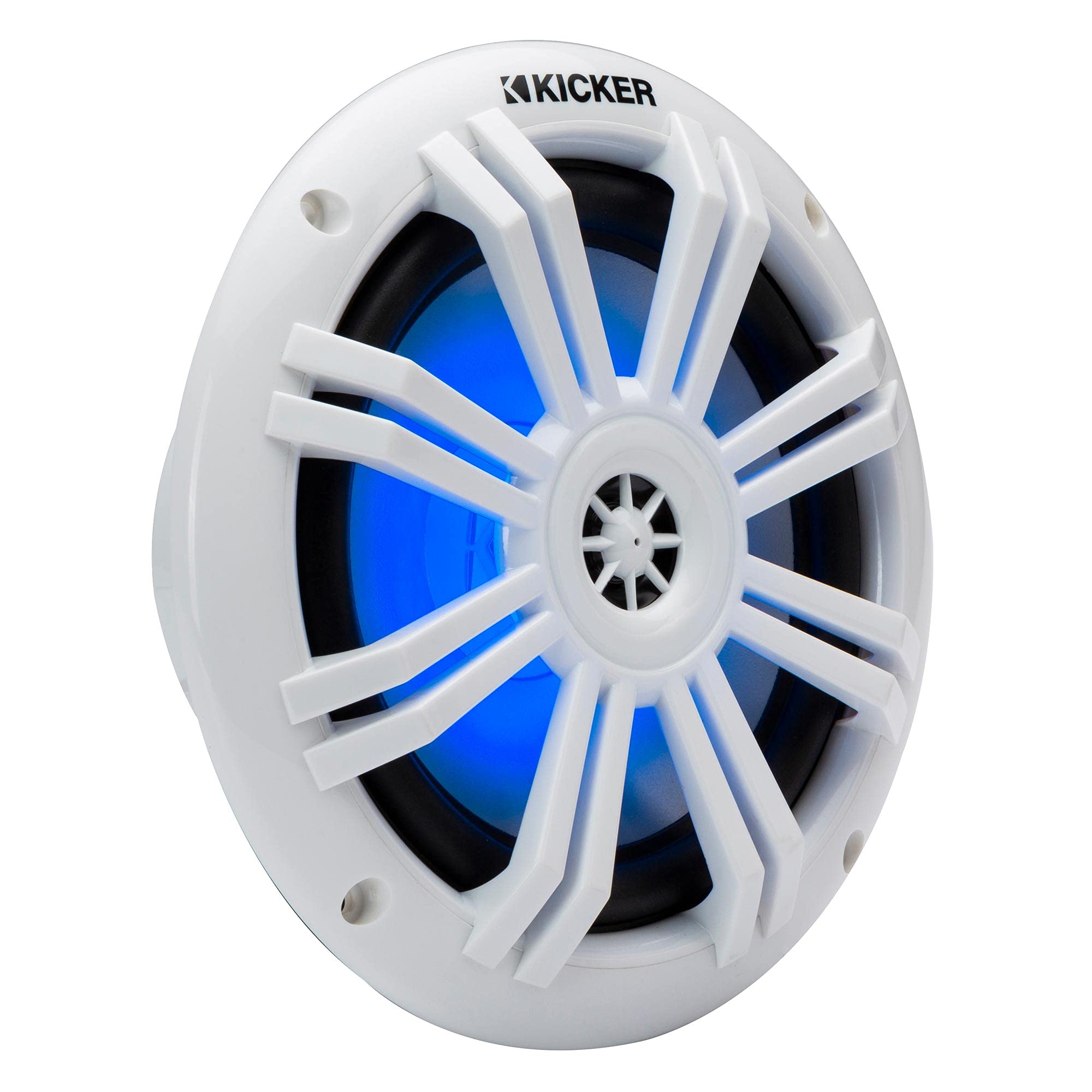 Kicker 49Km604Wl Km 6.5'' 4O Blue Led Marine Coaxial Speakers   Pair