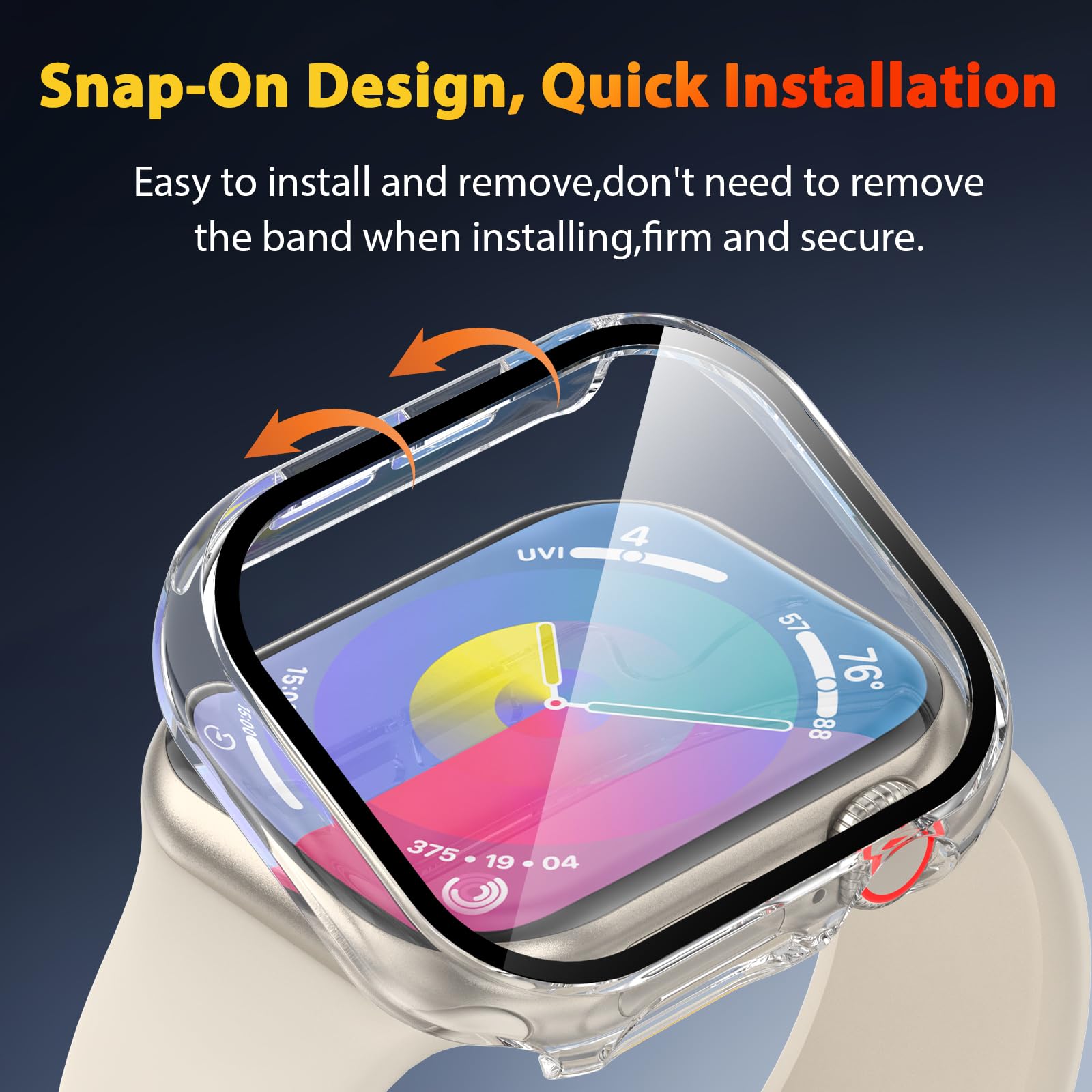 Ewuonu 2 Pack Hard Case For Apple Watch Series 10 46Mm Screen Protector, Tempered Glass Bumper Anti Scratch Hd Ultra Thin Protec