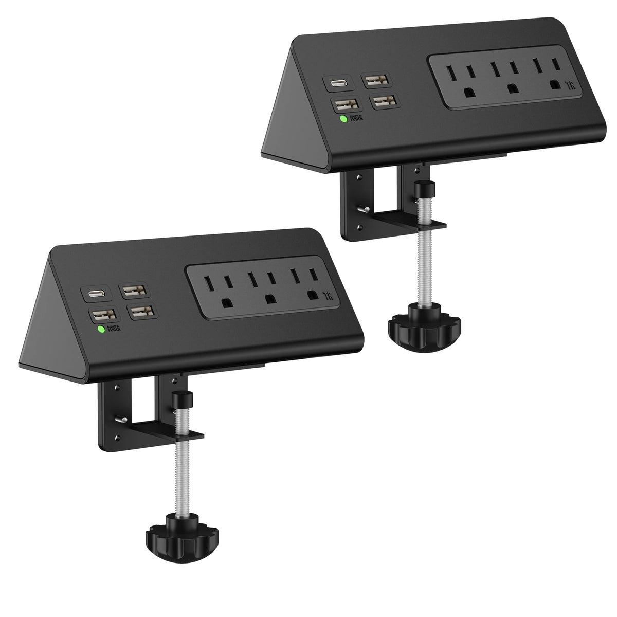 Nightstand Edge Mount Power Strip With Usb-C Ports Tabletop Surge Protector Desk Clamp Power Sockets With 3 Ac Outlets &4 Fast C