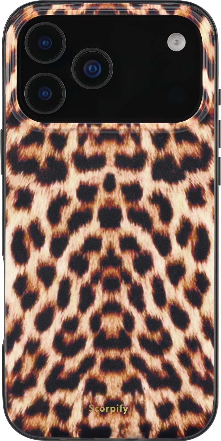 SCORPIFY for iPhone 17 Pro Max Case [Compatible with MagSafe] with Realistic Leopard Cheetah Fur Print Design, Cute Magnetic Pho