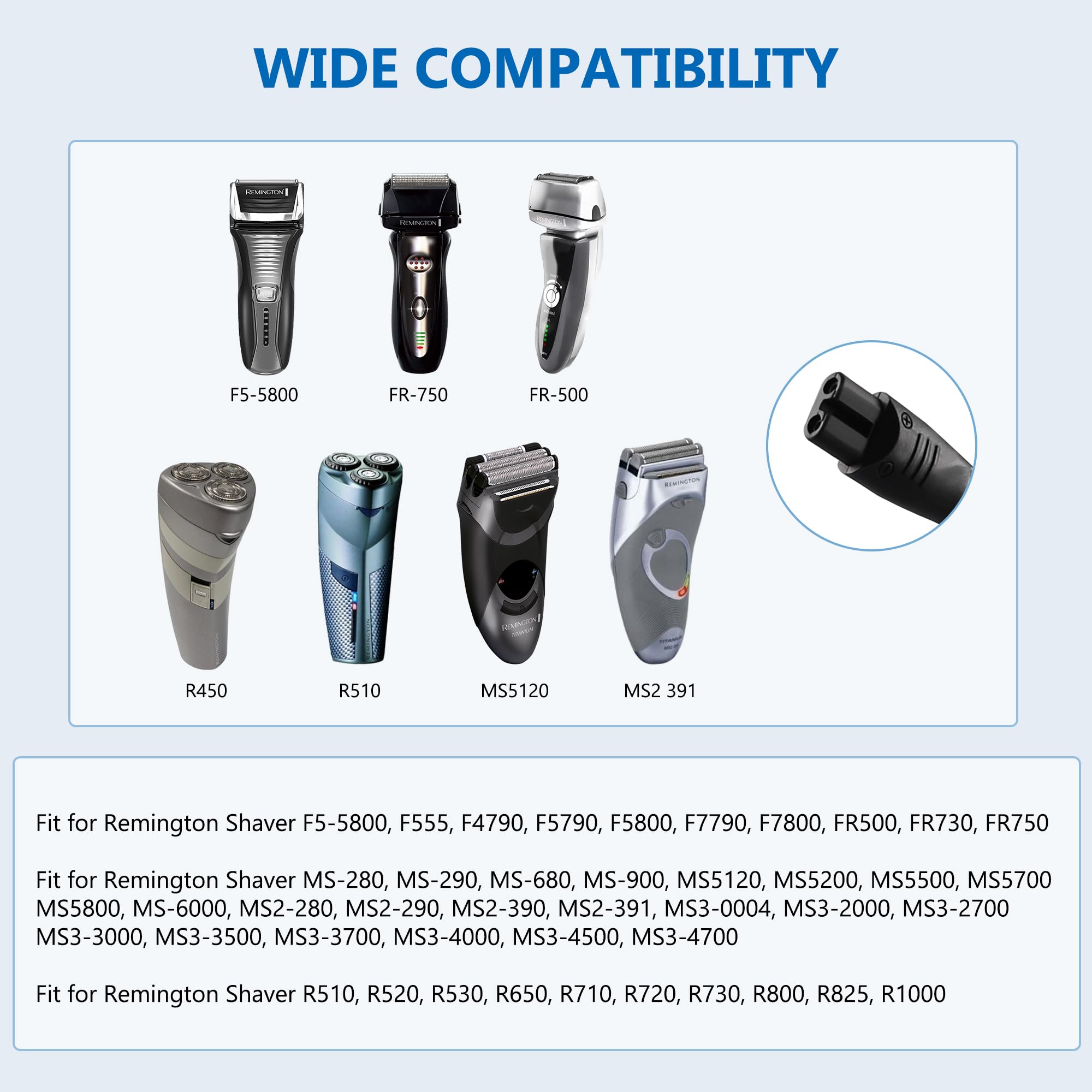 Fnktql 12V For Remington Shaver Charger Pa 1204N, Replacement For Remington Shaver F5 5800 F5800 F7800 F5790 F4790 Fr750 Ms 280