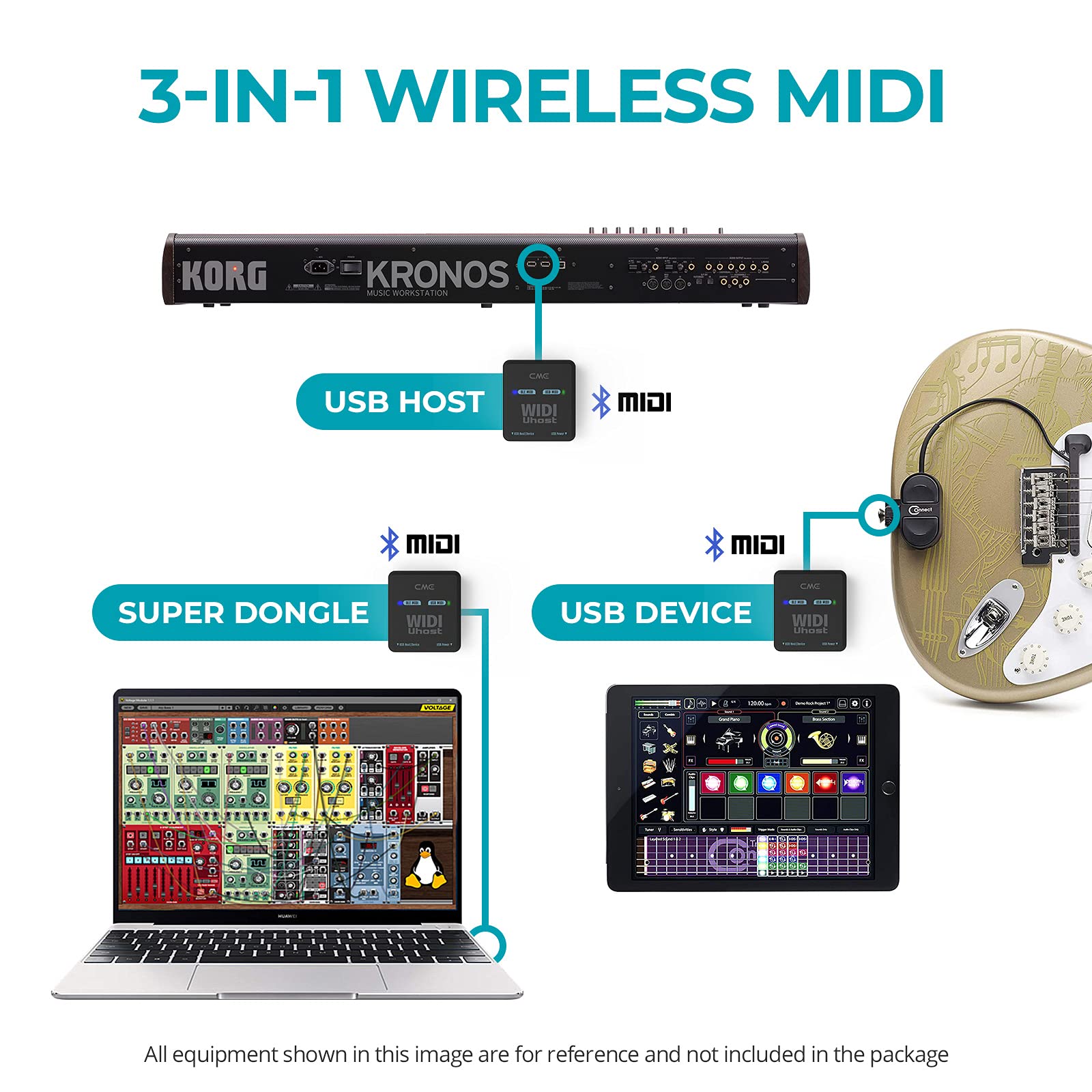 Cme Widi Uhost - Bluetooth Midi Interface & Usb Host For Class-Compliant Instruments, Controllers & Keyboards - Works With Windo