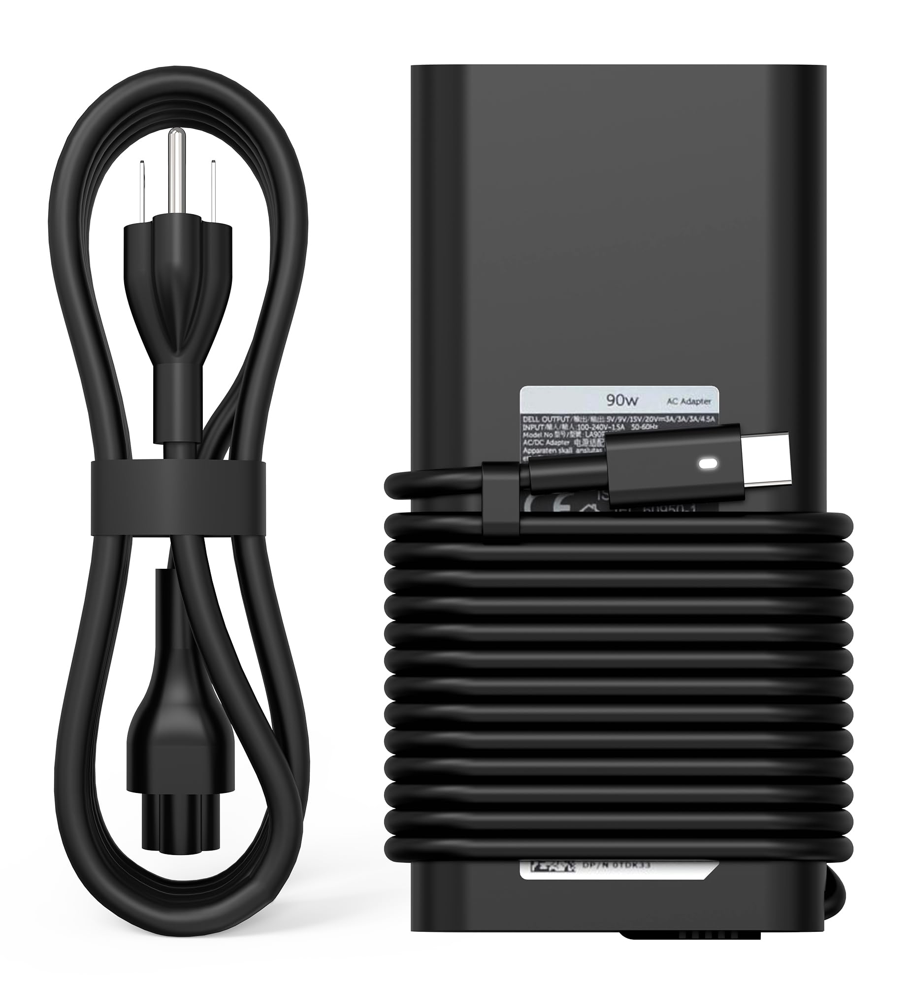 New 90W Usb C Type C Laptop Charger Power Adapter For Dell Xps,La90Pm170 Da90Pm170 Da65Nm170,Latitude 3400 3500 5400 5289 5300 7400 7300 7390 7200 2In1,Precision 3540 Power Cord Supply