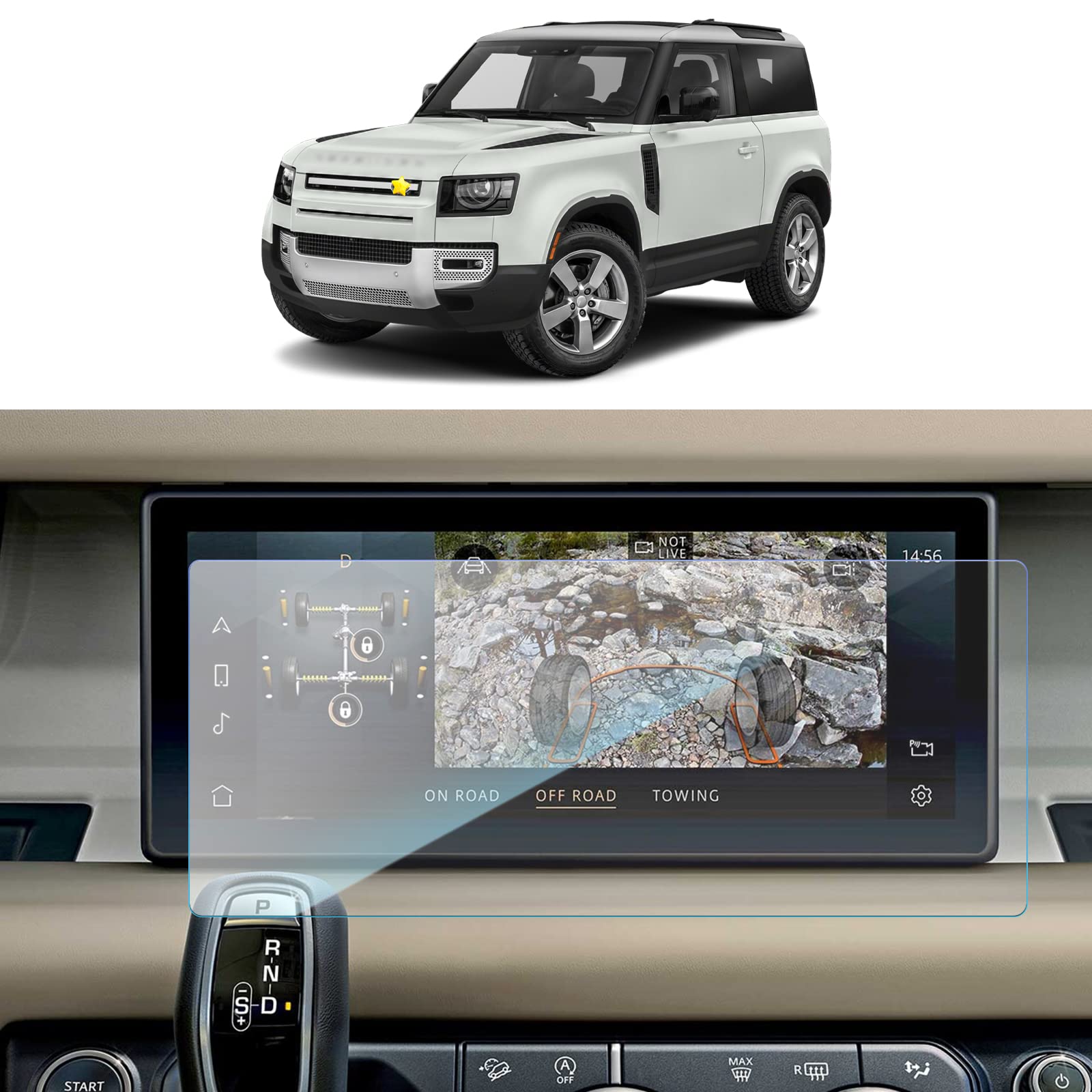 Sktu Screen Protector For 2020 2022 Land Rover Defender 90 110 10 Inch Navigation Display Tempered Glass 9H Hardness Anti Scratch & Glare Hd Clear