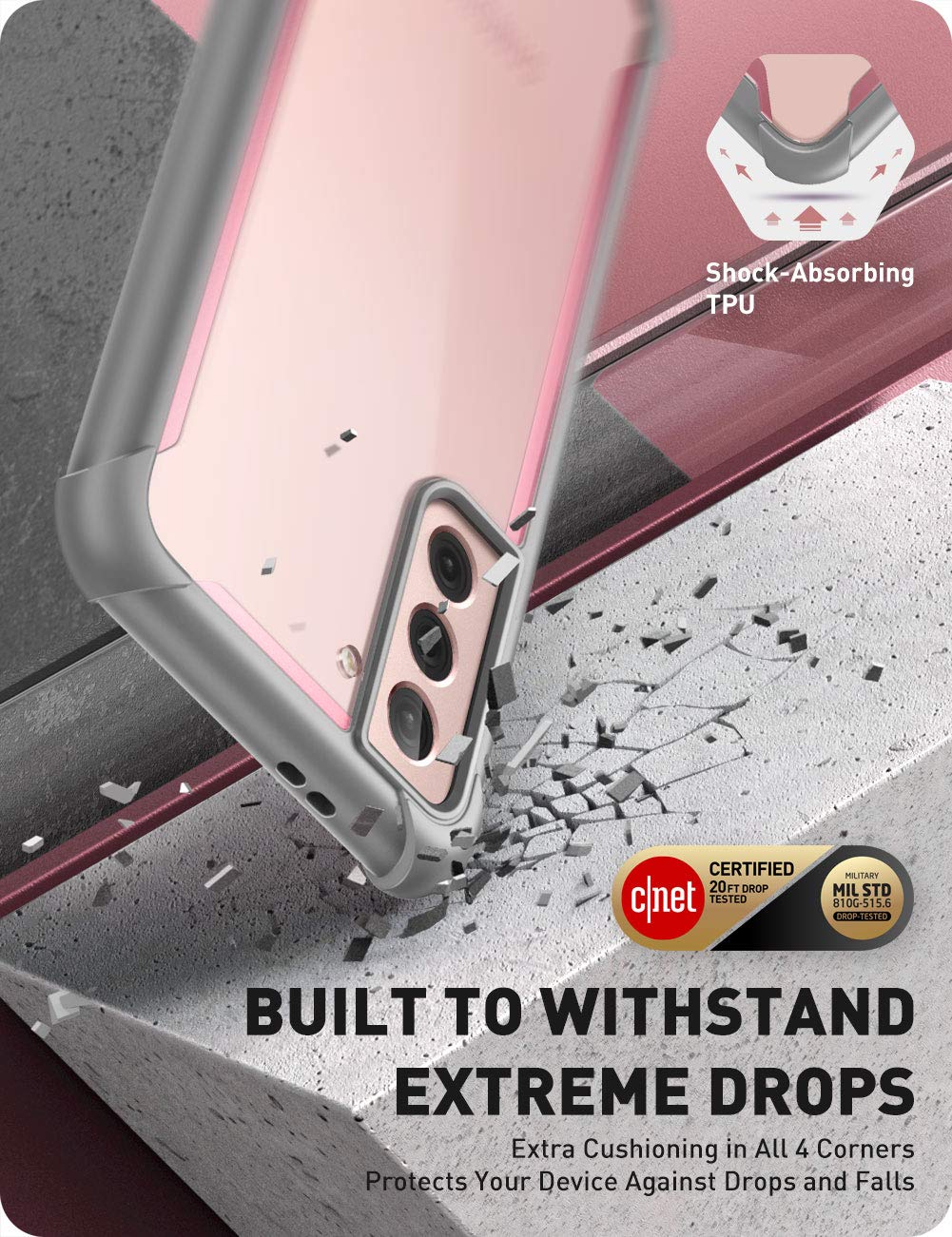 I Blason Ares Series Case Designed For Galaxy S21 5G (2021 Release), Rugged Clear Bumper Case Without Built In Screen Protector