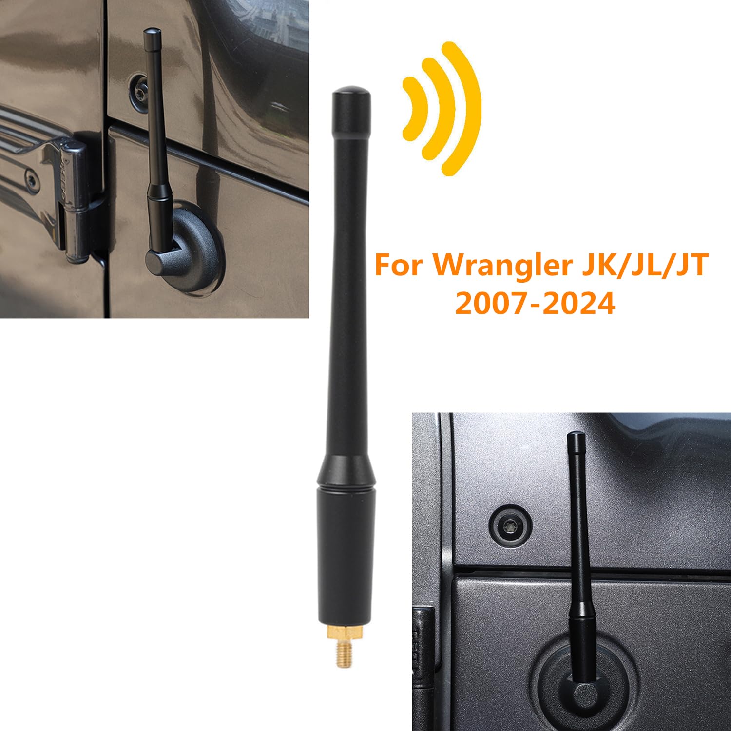 6'' Off Road Short Antenna Upgrade For Jeep Wrangler Jk Jl Jlu Jt Rubicon Sahara Sport 2007 2024 Fm/Am Cb Shorty Antenna Replace