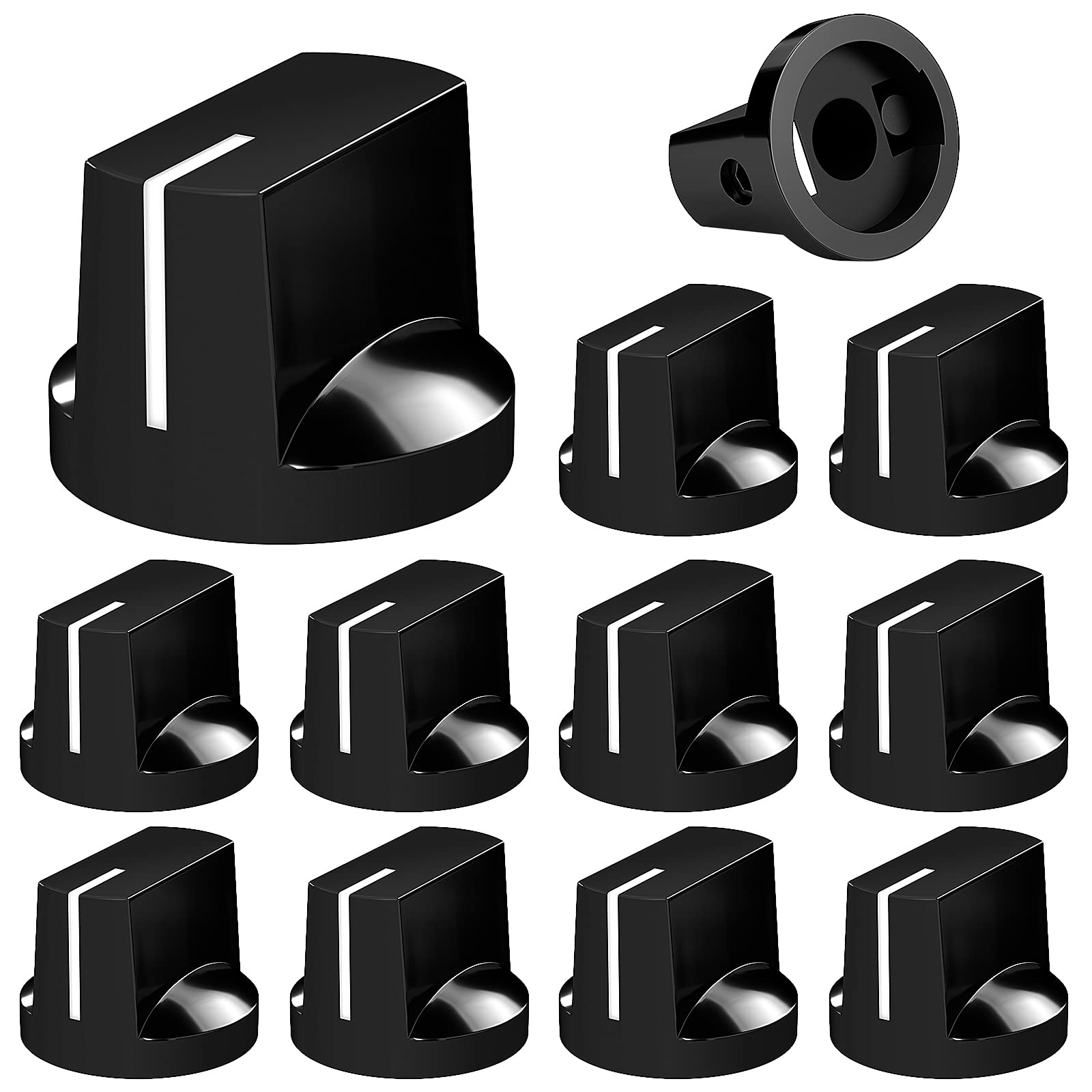 Daiertek Guitar Pedal Knobs 6.35Mm Davies 1510 Control Amp Effect Pedal Knob 1/4 With Set Screw For Electric Guitar Potentiometer Black   12Pcs