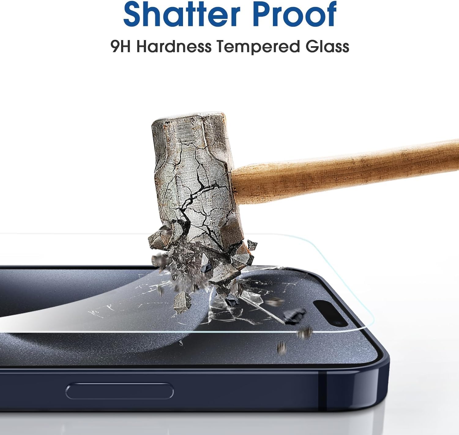 Amfilm Easiest Installation Onetouch For Iphone 15 Pro Max Screen Protector [6.7 Inch] Tempered Glass + Camera Lens Protector, A