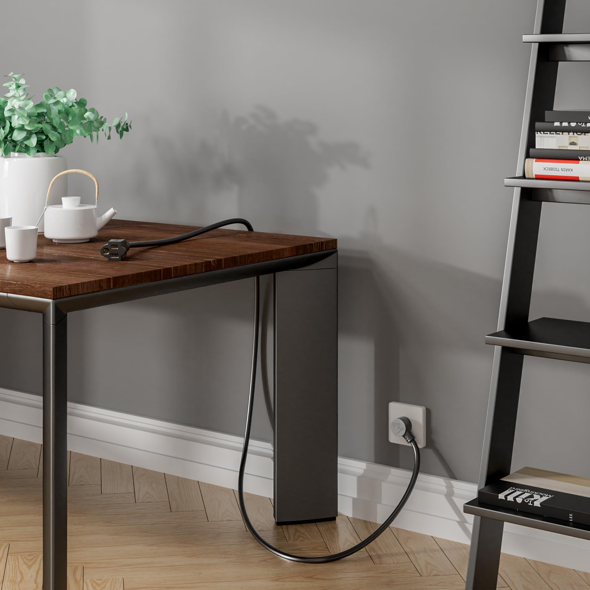 Extension Cord 4 Ft, 3 Prong Extension Power Cord, 45 Degree Plug Design, 16/3 Gauge Flexible Cold, 13A 1625W 16Awg, Save Space