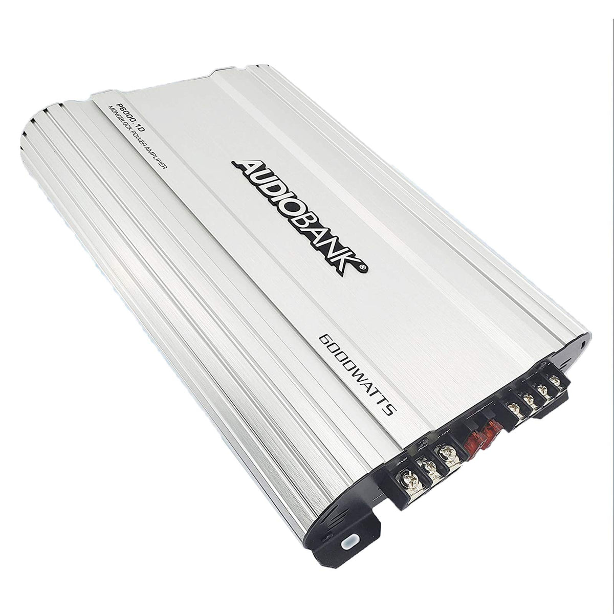 Audiobank P6001 Monoblock 6000 Watts Amp Class D 1Ohm Car Audio Stereo Amplifier With Remote Turn On/Off Circuit/Heavy Duty Alum