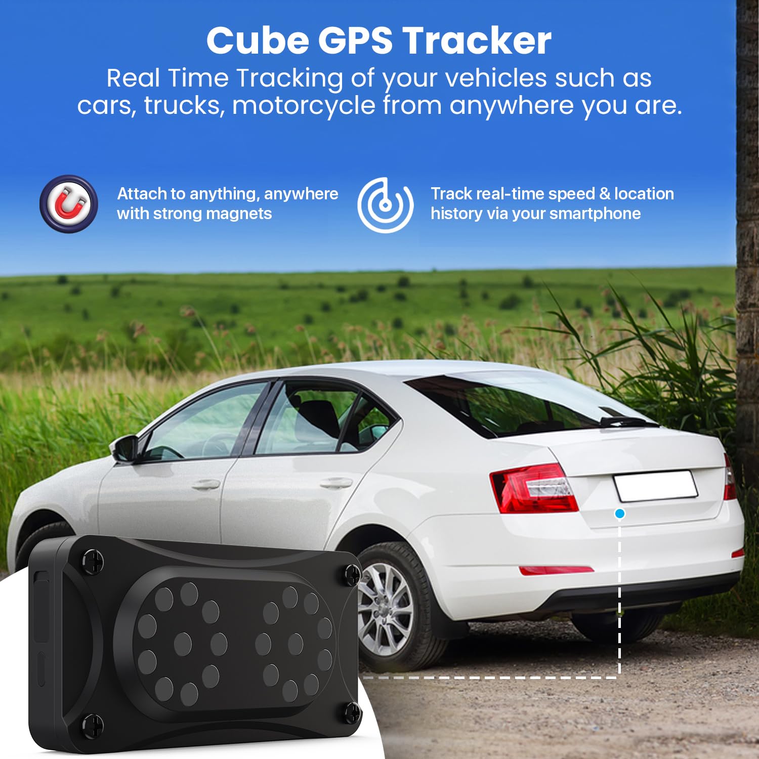 Cube Professional Gps Tracker For Vehicles Assets, Magnetic Gps Trackers, Car Tracker Device: Real Time Worldwide Location Geo-F