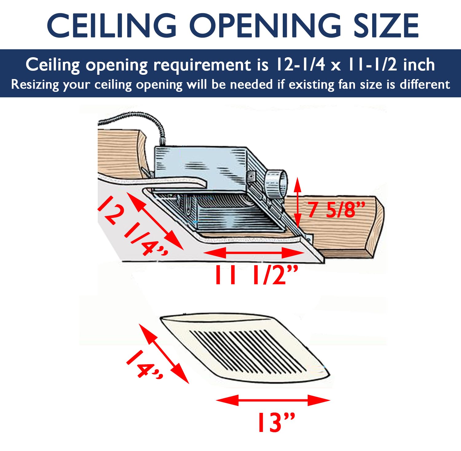KAZE APPLIANCE SEP120EZ Bathroom Exhaust Fan | 120 CFM, 0.3 Sone, EZ Install, Energy Star, White
