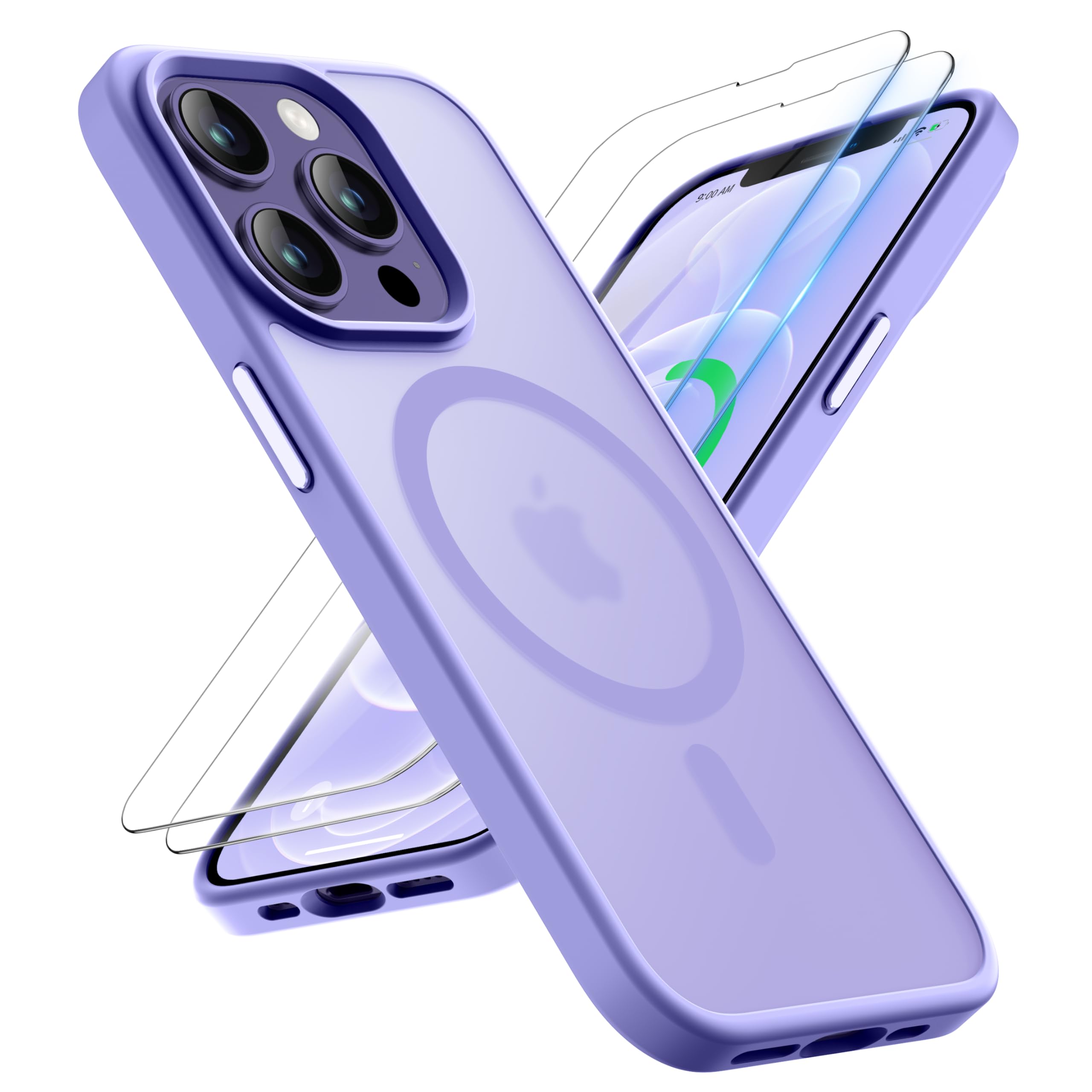 ORETECH Magnetic for iPhone 12 Pro Max Case, [Compatible with MagSafe] [2 Pcs Screen Protectors] [15 FT Drop Protection] Frosted