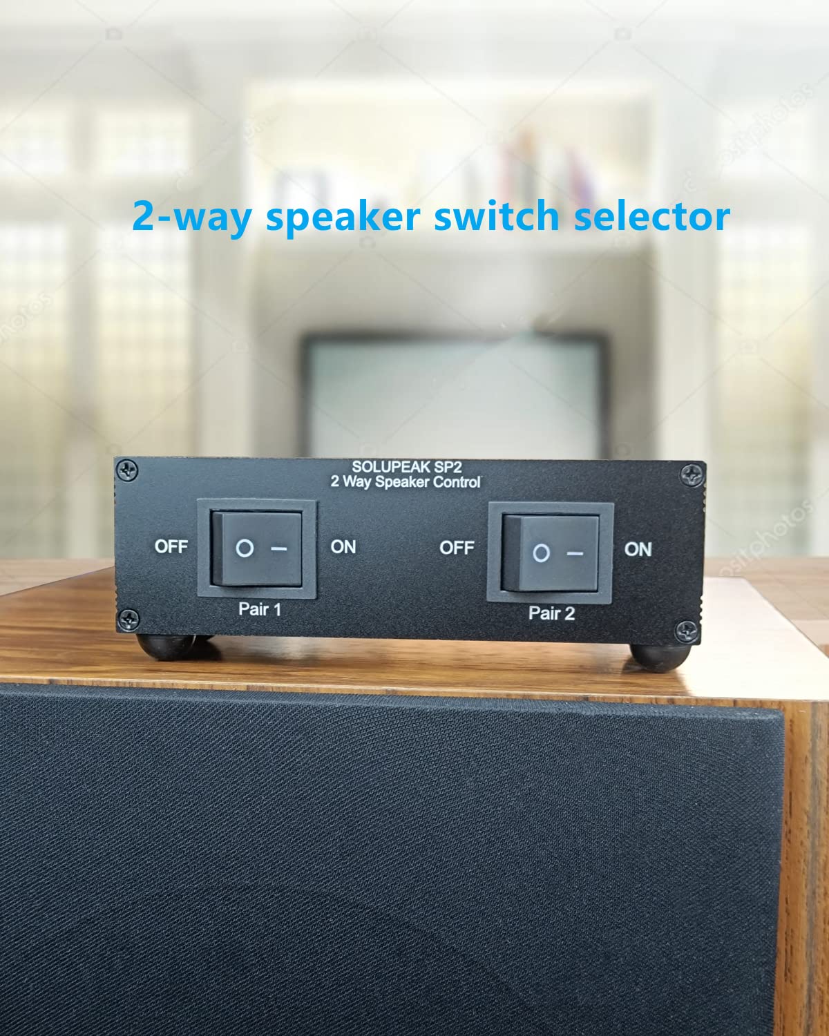 Premium 2 Zone Speaker Selector Switch Box, 2 Way Stereo Audio Speaker Switcher Distribution Box For Multi Channel High Powered