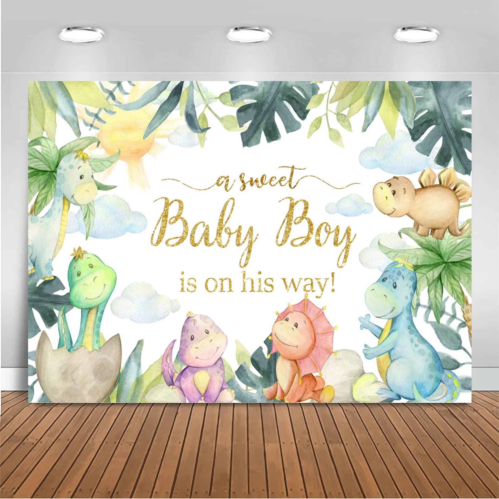Mocsicka Dinosaur Baby Shower Backdrop Rawr Its A Boy Party Decorations Sweet Baby Boy Dino Baby Shower Party Banner Background
