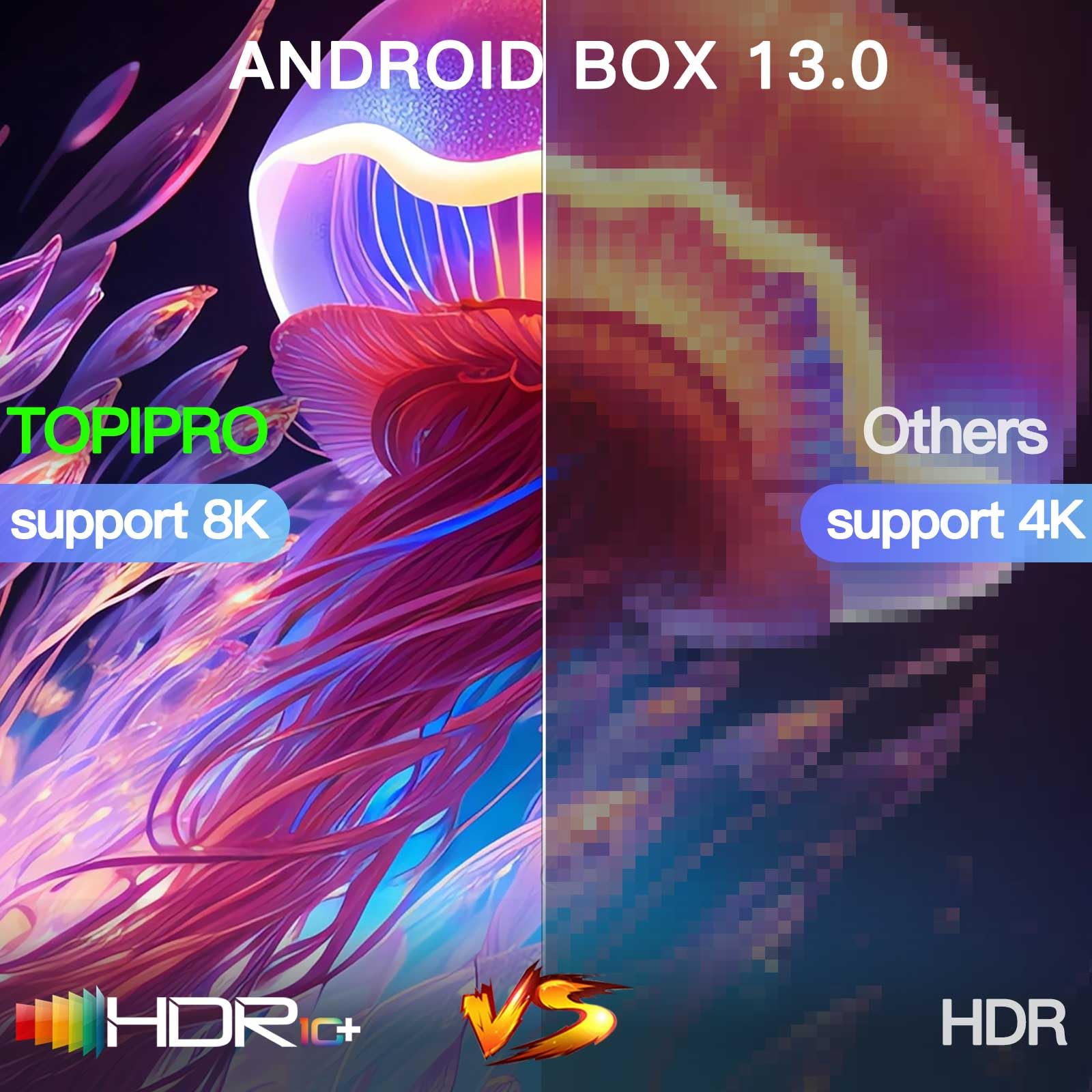 Android 13.0 Tv Box 2024 4Gb 64Gb 8K Android Box Tv Rk3528 Chipset 2.4G&5.8G Wifi 6 Hdr10+ Bt5.0 Usb 3.0, Smart Tv Box With Mini