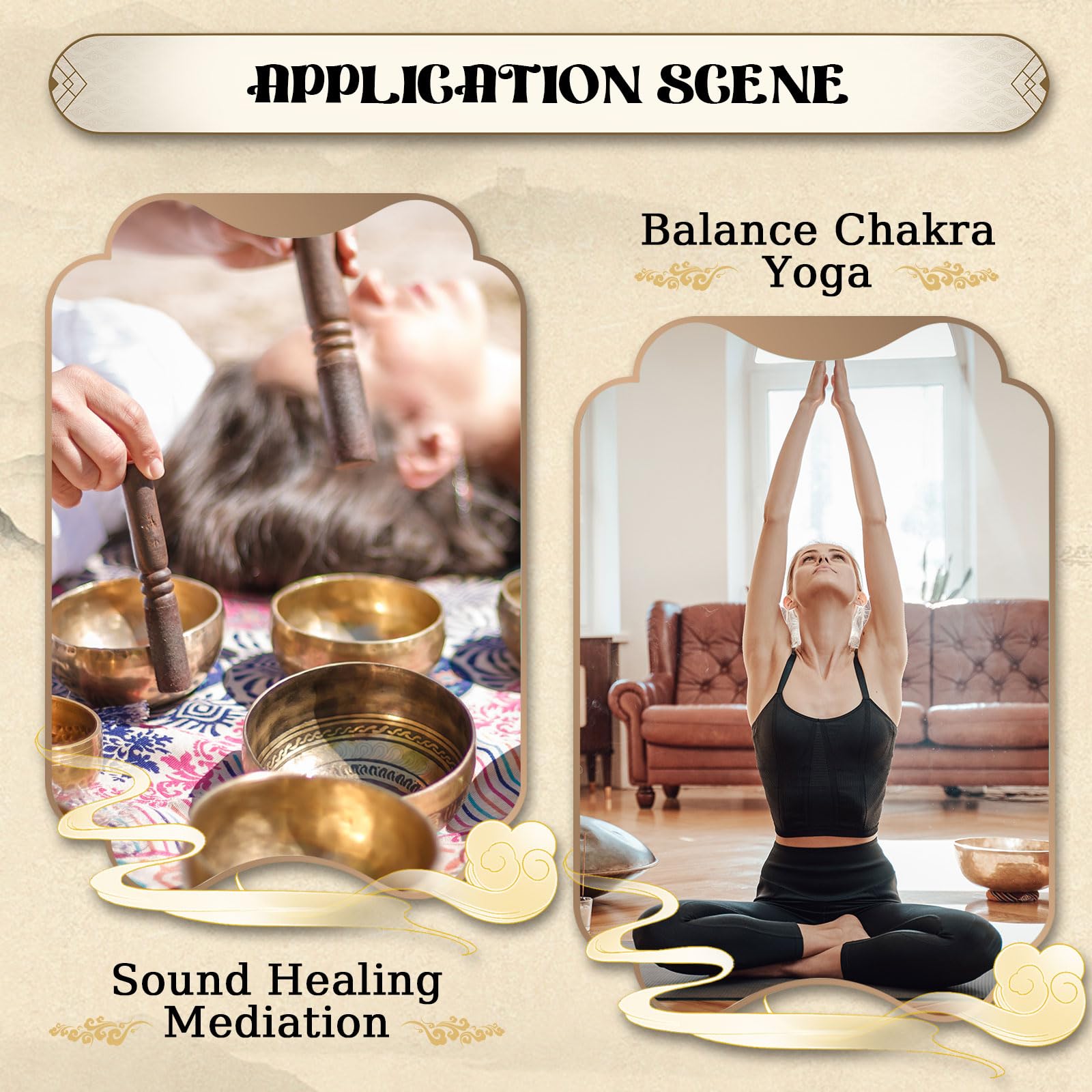 Nuanchu 2 Pcs Tibetan Singing Bowl Set 3.14And 3.74 Meditation Sound Bowl With Bag Meditation Singing Bowl Gifts For Yoga, Chakr