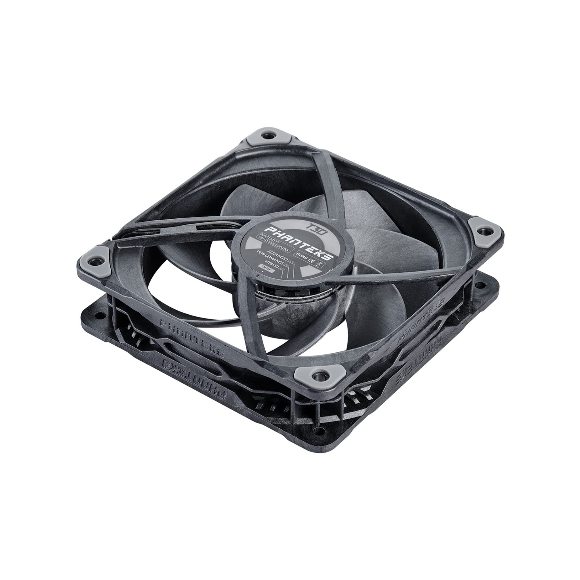Phanteks (Ph-F120T30_Bg) T30-120 Fan, Premium High-Performance Fan, Pwm, Black/Grey