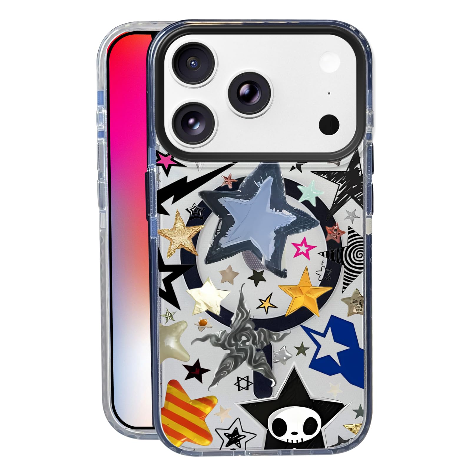 Nimeey Super Stars for iPhone 17 Pro Max Case,MagSafe Compatible,Matte Soft Slim Shockproof Cover,Anti-Fingerprint,Anti-Yellowin