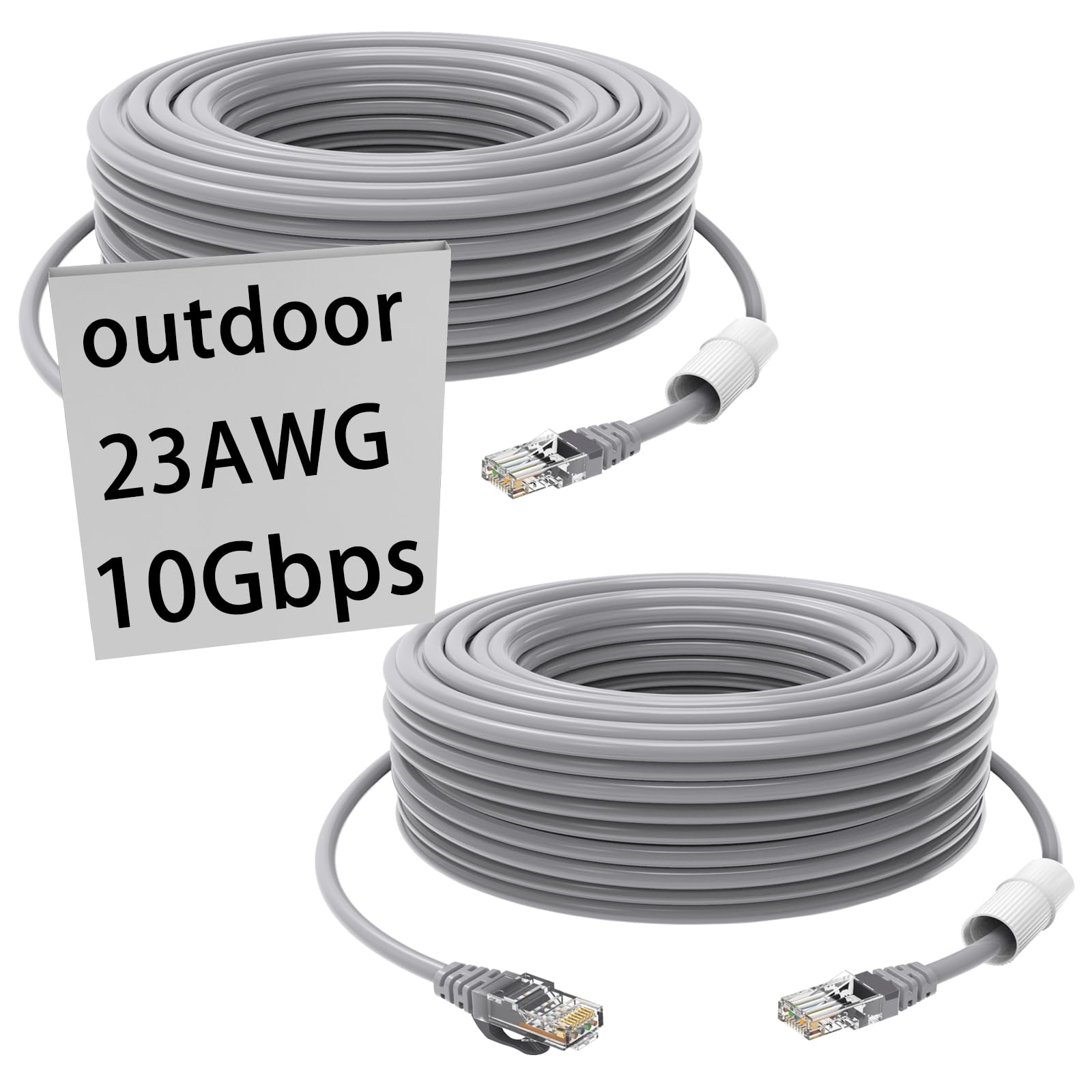 Gwfiber Cat 6 Ethernet Cable 100 Ft Heavy Duty Internet Cable (30 Meter) Cat5E/Cat6 Poe Camera Cat6 Uv Waterproof Direct Burial & Indoor Outdoor Ethernet Cable Network Cable 2 Pcs(1&4Pcs Available
