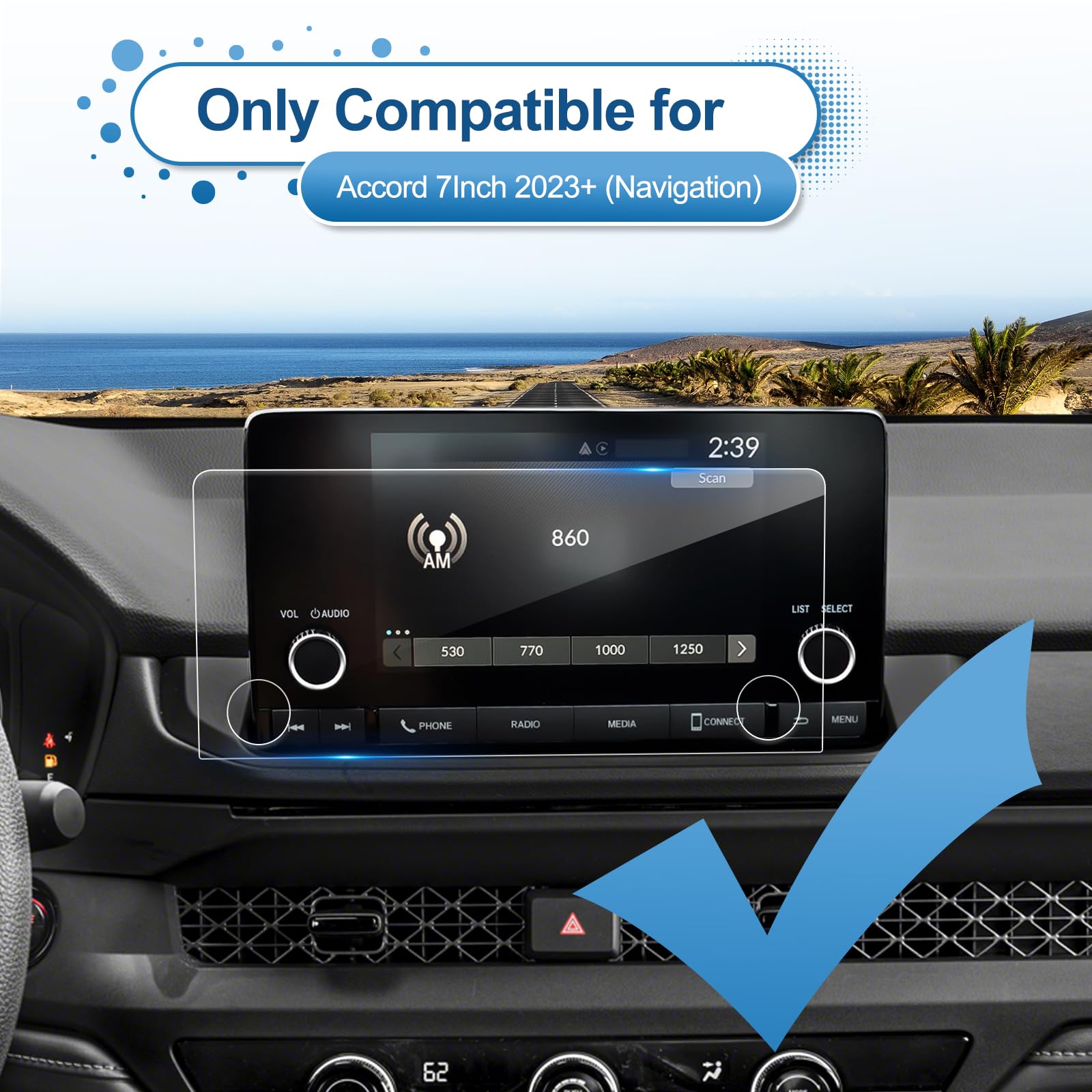 Coleya 2023 2024 2025 Pilot Screen Protector For Honda Pilot (Lx/Sport) 7 Inch Color Touch Sceen, 9H Tempered Glass 2023 2024 20