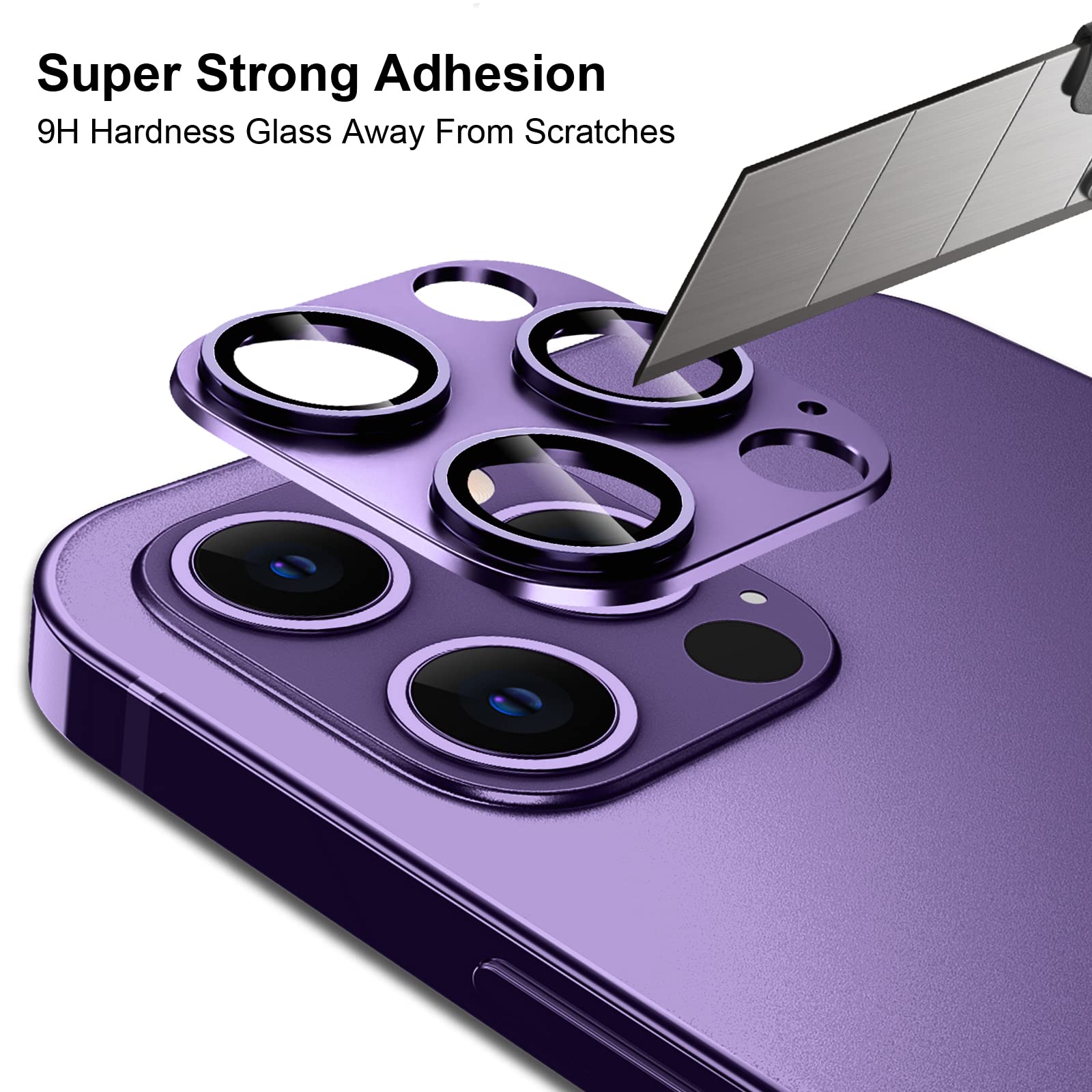 Rhidon For Iphone 14 Pro/Iphone 14 Pro Max Camera Lens Protector, Hd Tempered Metal Glass Cover Screen Protector Film Accessorie