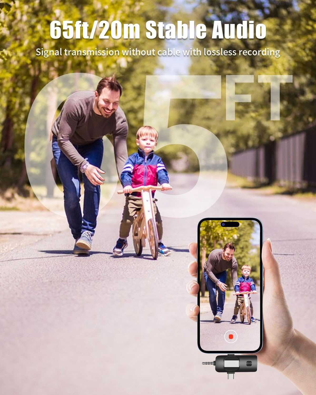 Wireless Lavalier Microphones, 4 In 1 Universal Receiver For Android Iphone Ipad Laptop & Camera, Usb C, Wireless Mini Microphon