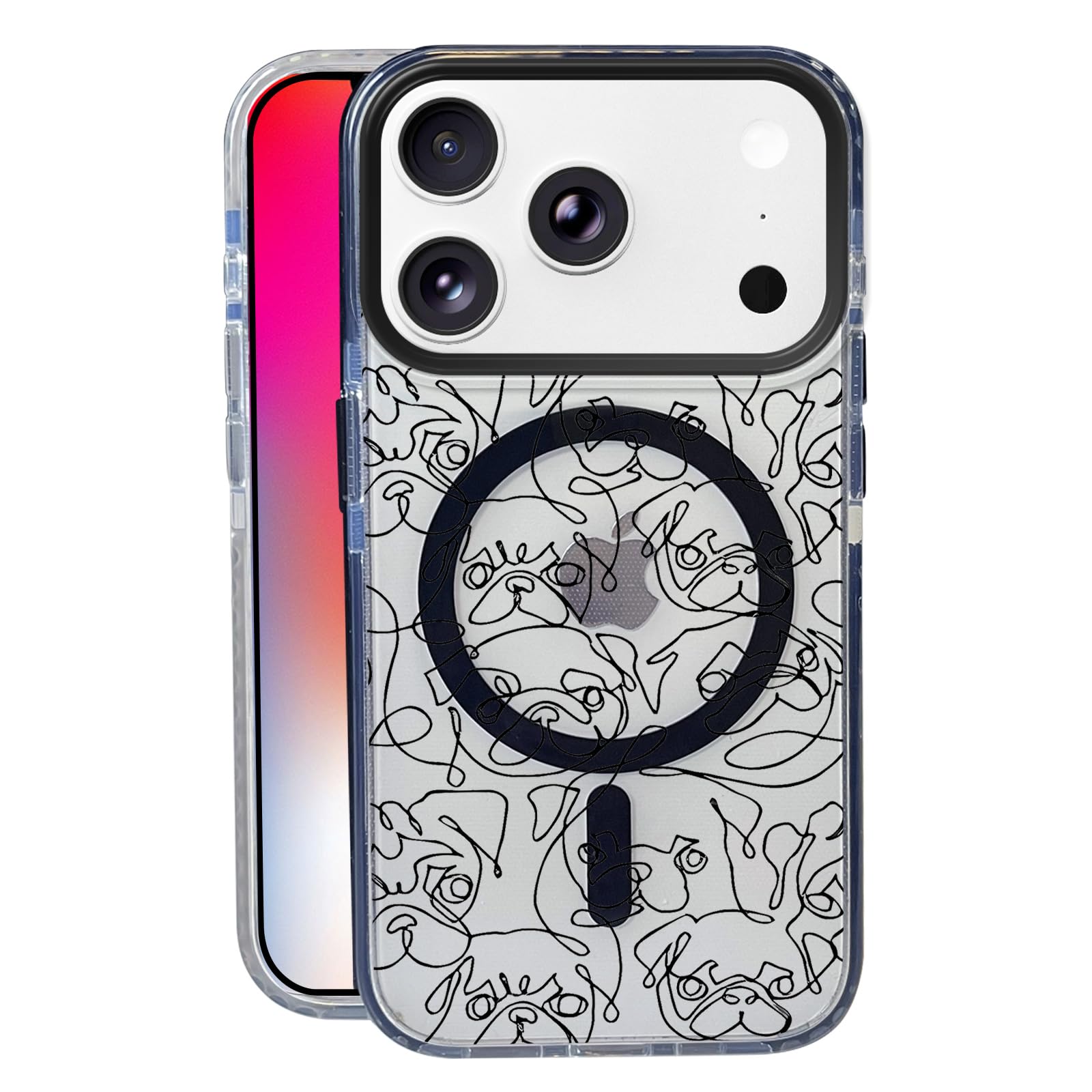 Nimeey Line Dog for iPhone 17 Pro Max Case,MagSafe Compatible,Matte Soft Slim Shockproof Cover,Anti-Fingerprint,Anti-Yellowing,A