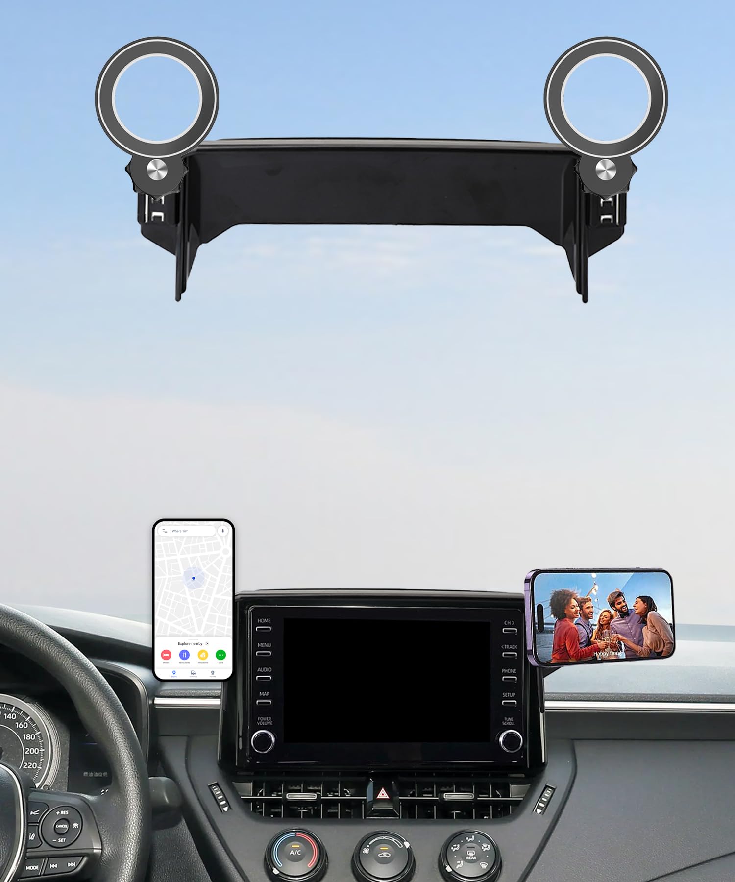 AbeeyGeomarn Car Phone Holder for Toyota Corolla 2020-2026/Corolla Cross 2022-2026 Accessories Apply to 8 Inch Touch Screen Fixe