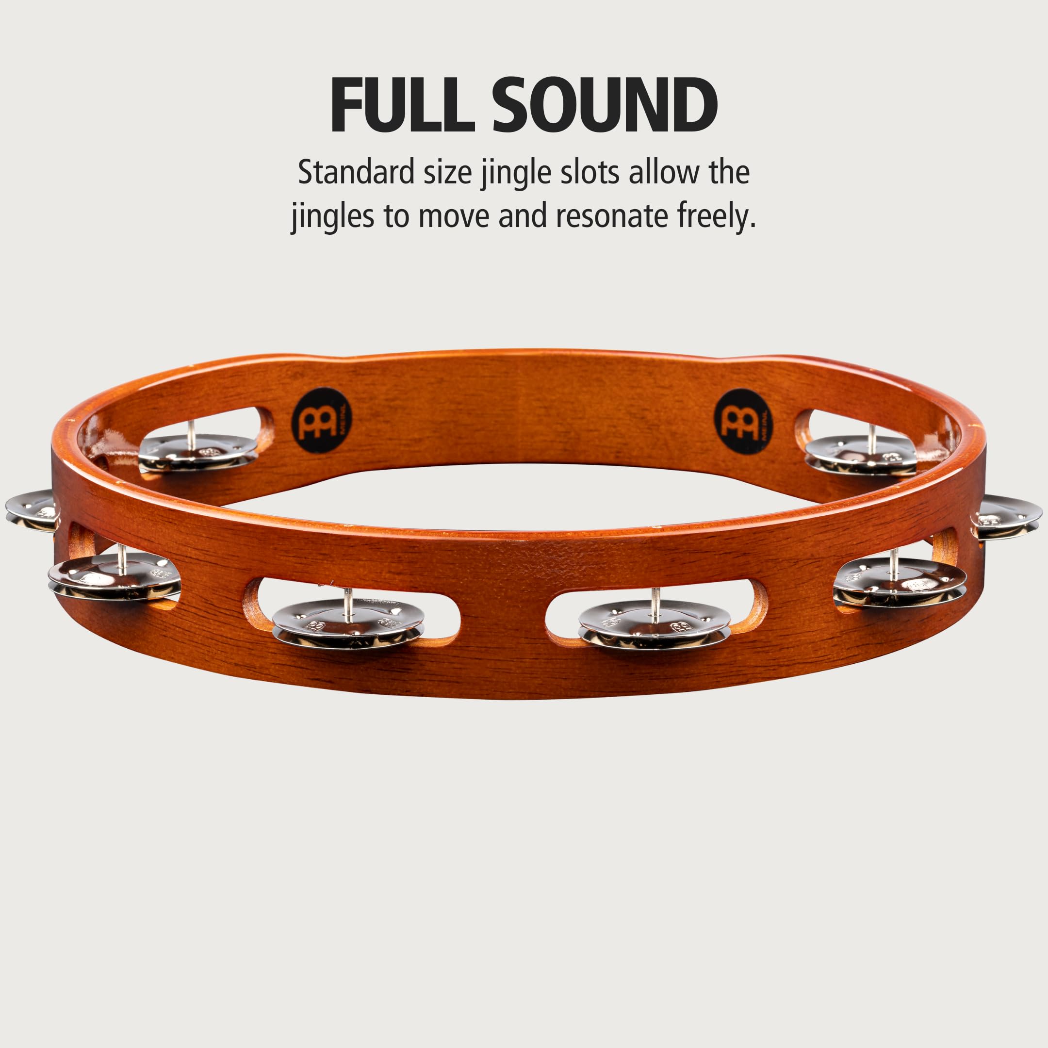 Meinl Percussion Traditional Wood Tambourine With Nickel Plated Steel Jingles, Single Row   Not Made In China   For All Musician