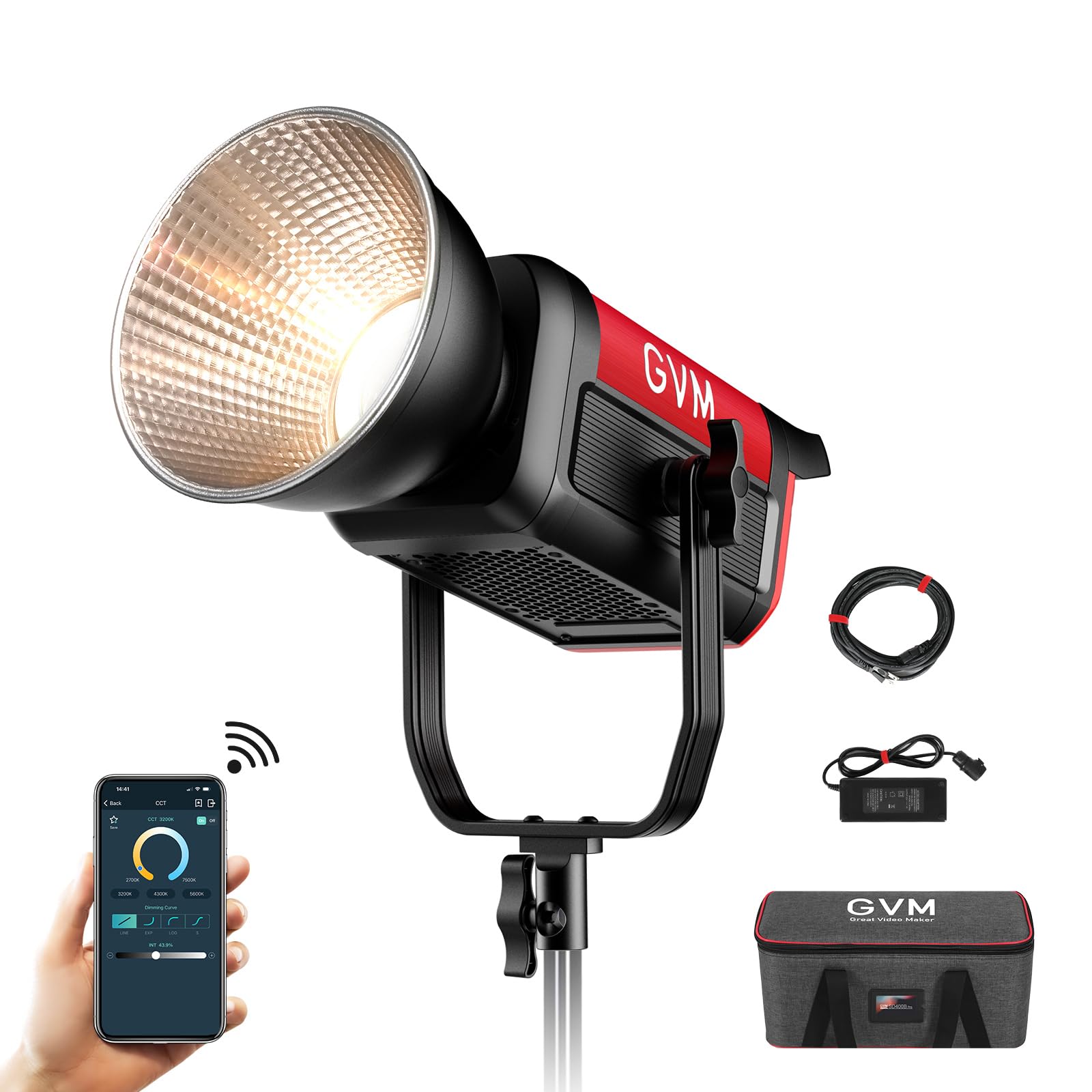 Gvm Led Video Light Studio, 200W Studio Light Continuous Lighting Kit For Bluetooth Mesh Network/Dmx Control, 45400Lux/1M Photog