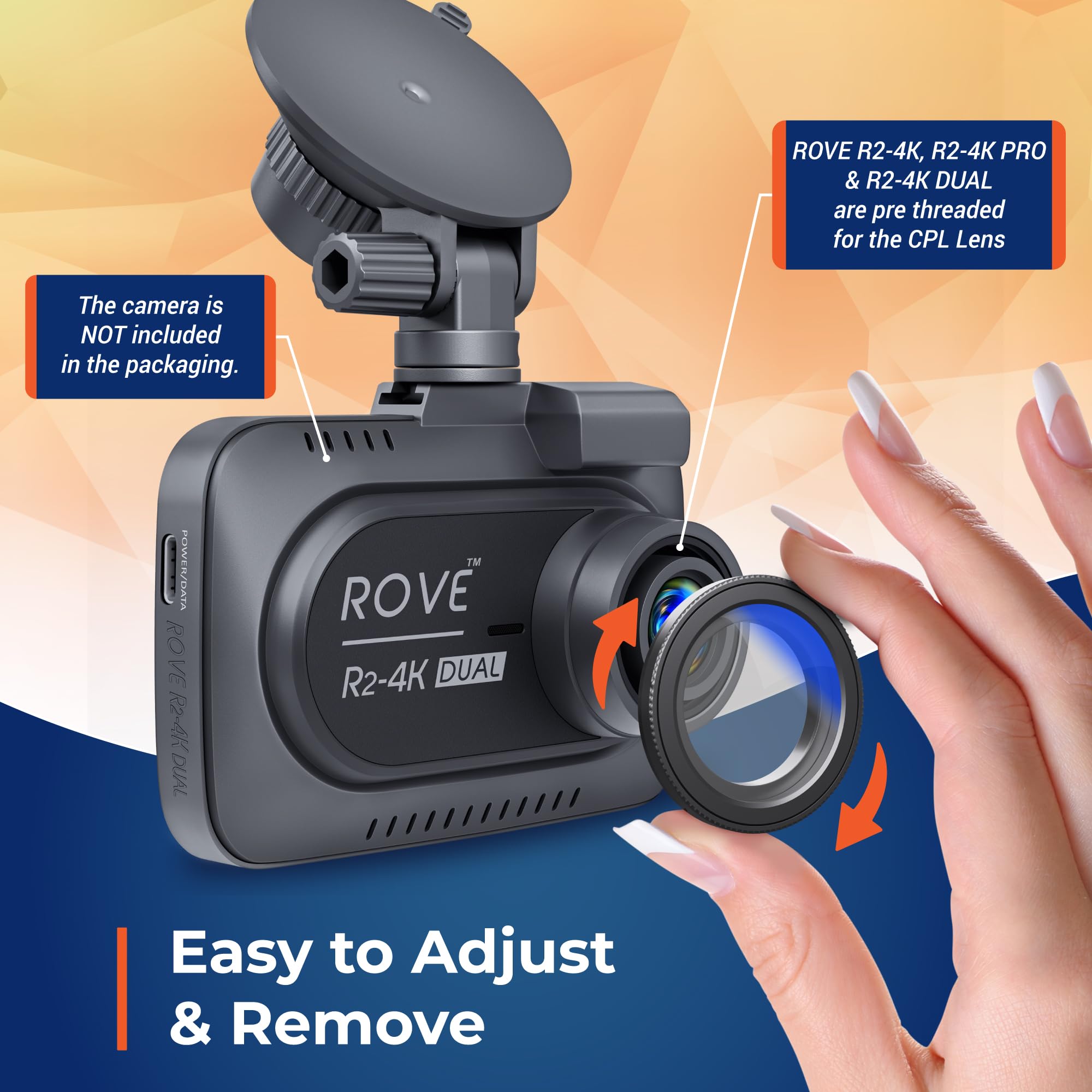 ROVE CPL Filter - Anti-Glare Circular Polarizer Lens for R2-4K Models, Aluminum, Model CPL-R2-PRO