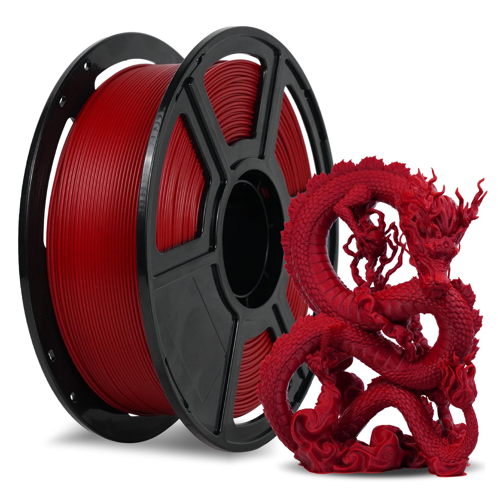 Flashforge Rapid Pla Filament 1.75Mm Ruby Red, 500Mm/S High Speed Printing, 3D Printer Filament 1Kg Spool, Dimensional Accuracy