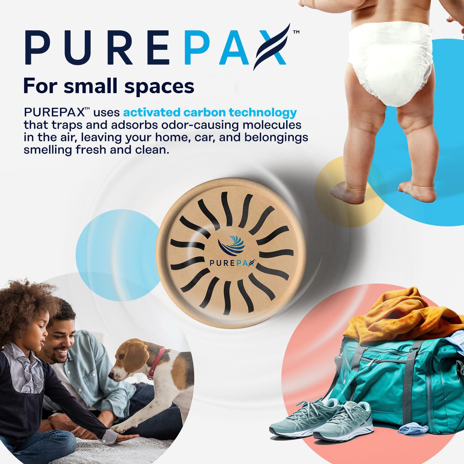 Purepax Odor Eliminator Premium Activated Carbon Charcoal Unscented 3 Pack   Strong Odor Remover For Small Spaces: Shoes, Kitche