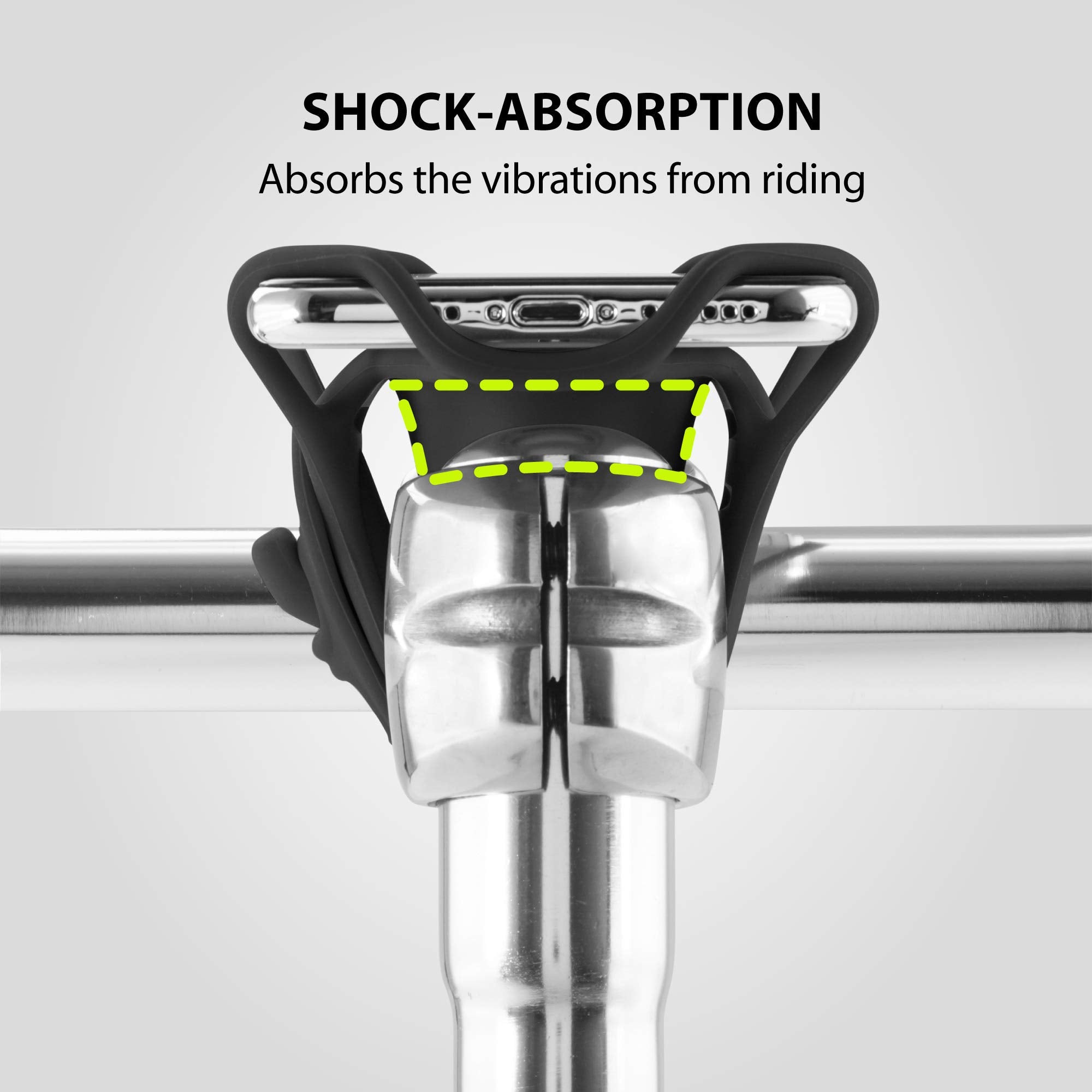 Bone? Bike Tie Pro 4 Bike Phone Mount Bicycle Phone Holder For Stem Mounting 4.7'' 7.2'' Cell Phones, Ultra Light Phone Mount Fo