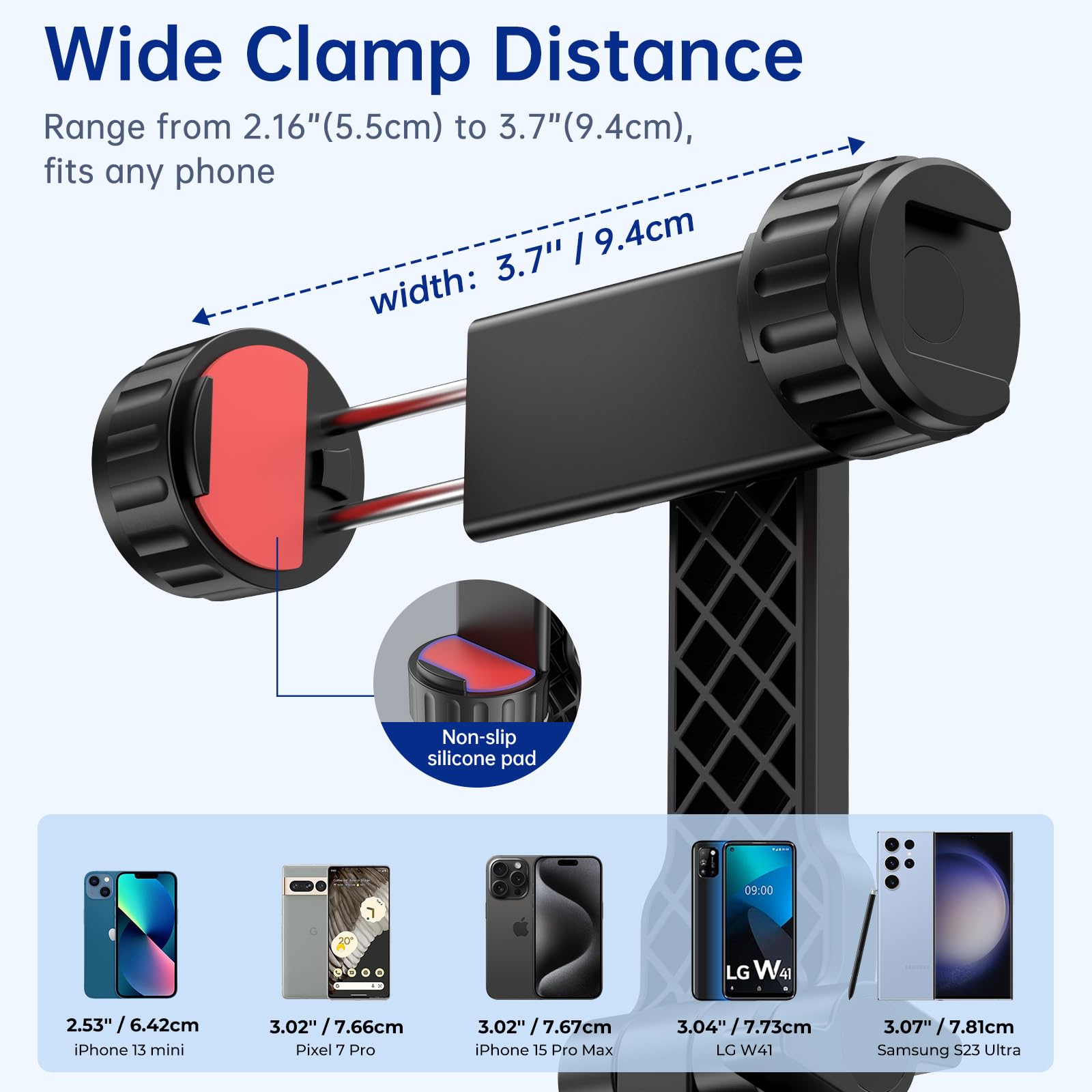 Syncwire Tripod Phone Mount, Universal Smartphone Mount Adapter With 2 Cold Shoe And 1/4'' Screw, 360 Rotates And 180 Tilts Adju