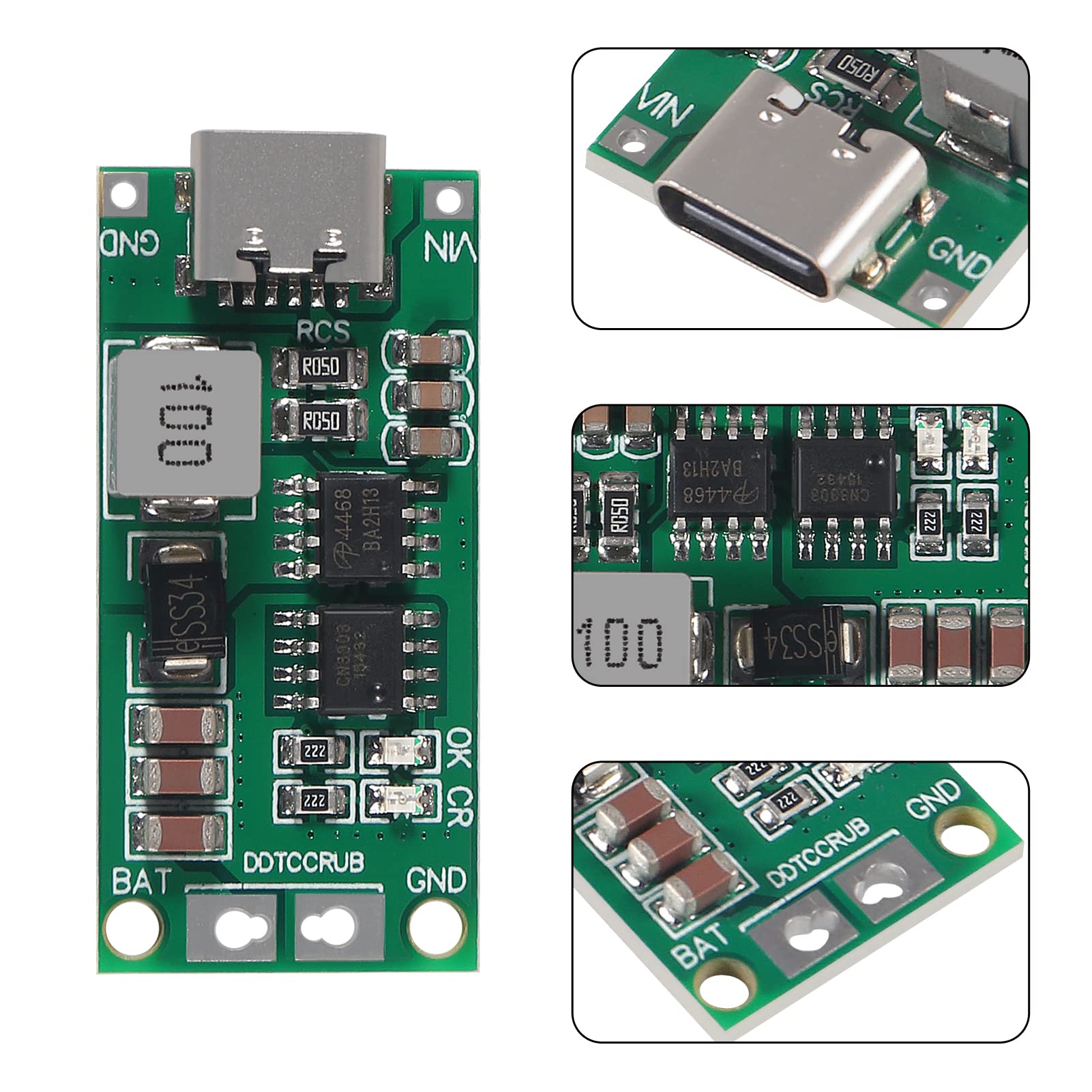 3Pcs Type C Bms 2S 3S 4S 1A 2A 4A 18650 Lithium Battery Charger Board Usb C Step Up Boost Module For Li Po Polymer Power Bank(3P