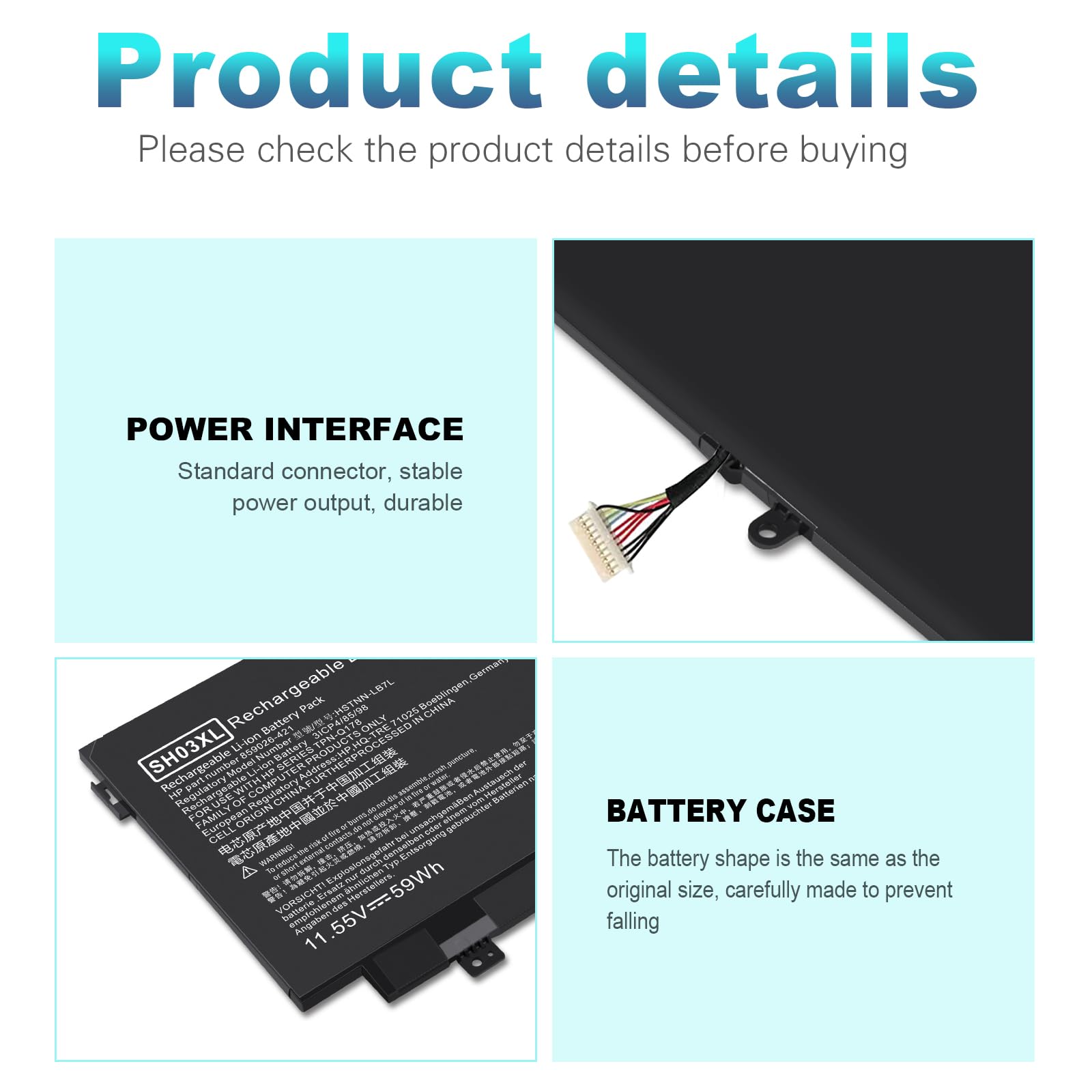 Sh03Xl Laptop Battery For Hp Spectre X360 13 W023Dx 13 Ac001Na 13 Ac013Dx 13 Ac033Dx 13 Ac037Tu 13 Ac052Na 13 W013Dx 13 W031Ng 1
