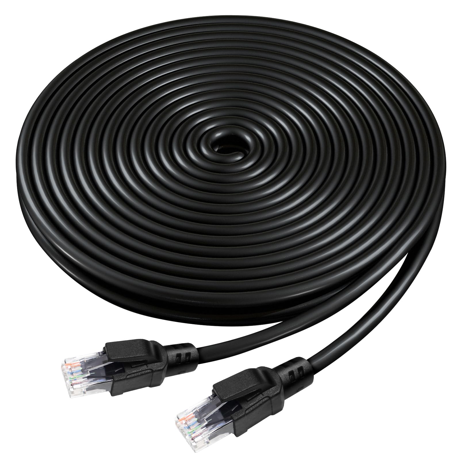 Voietolt Cat 6 Outdoor Ethernet Cable 90 Ft, 24Awg 10Gbps High Speed Cat6 Ethernet Cable Cord Waterproof Direct Burial Lldpe Uv