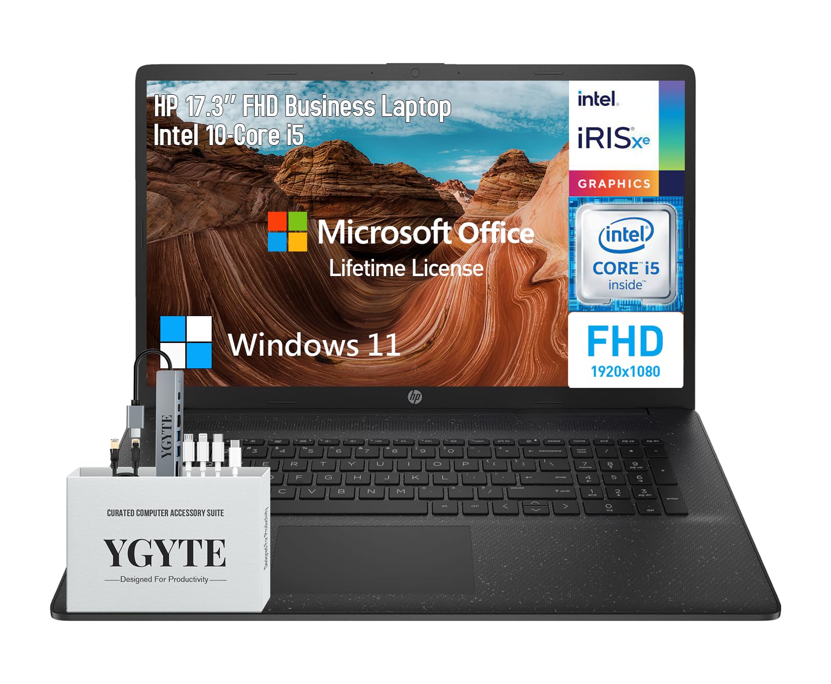 Hp 17 Inch Laptop Computer, 17.3'' Fhd Ips Laptop Pc, Intel 10-Core I5, 64Gb Ram, 1Tb Ssd, Microsoft Office Lifetime, Windows 11