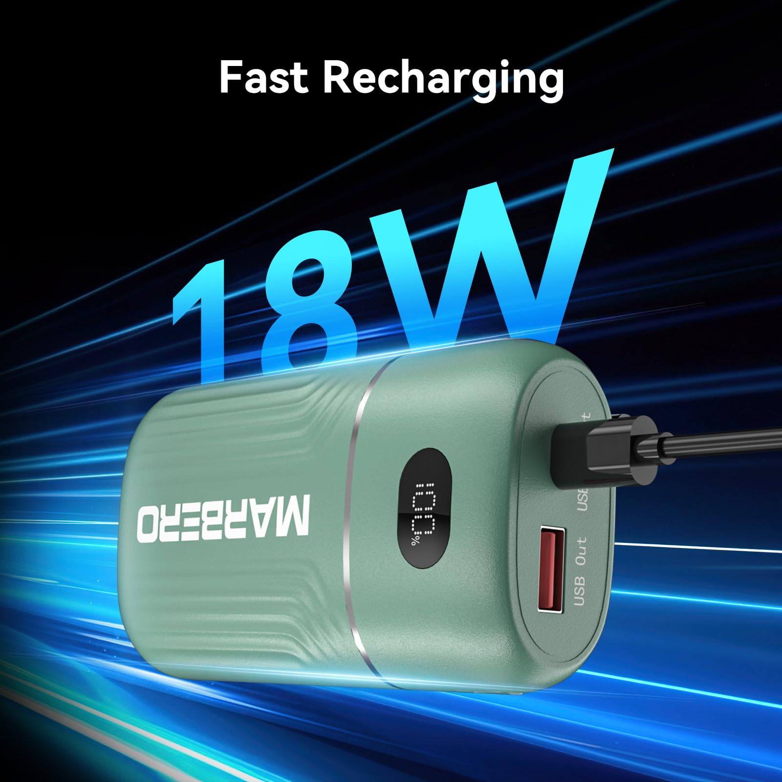 Marbero 10000Mah Cell Phone Battery Bank 18W Usb C In & Out High-Speed Charging Battery Pack Phone Charger Portable Compatible W